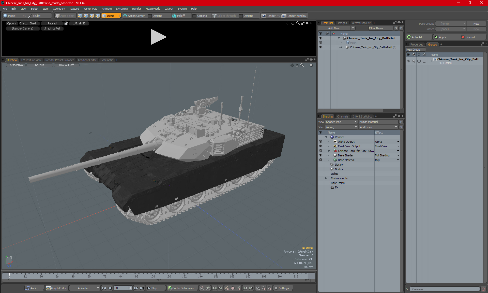 3D Chinese Tank for City Battlefield model