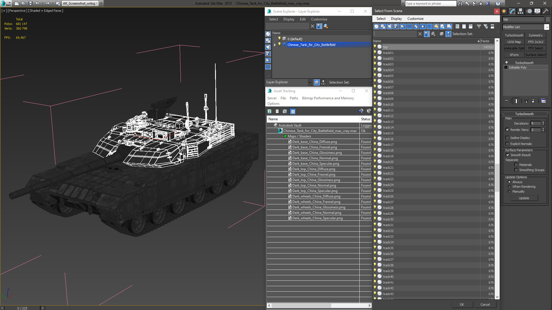 3D Chinese Tank for City Battlefield model