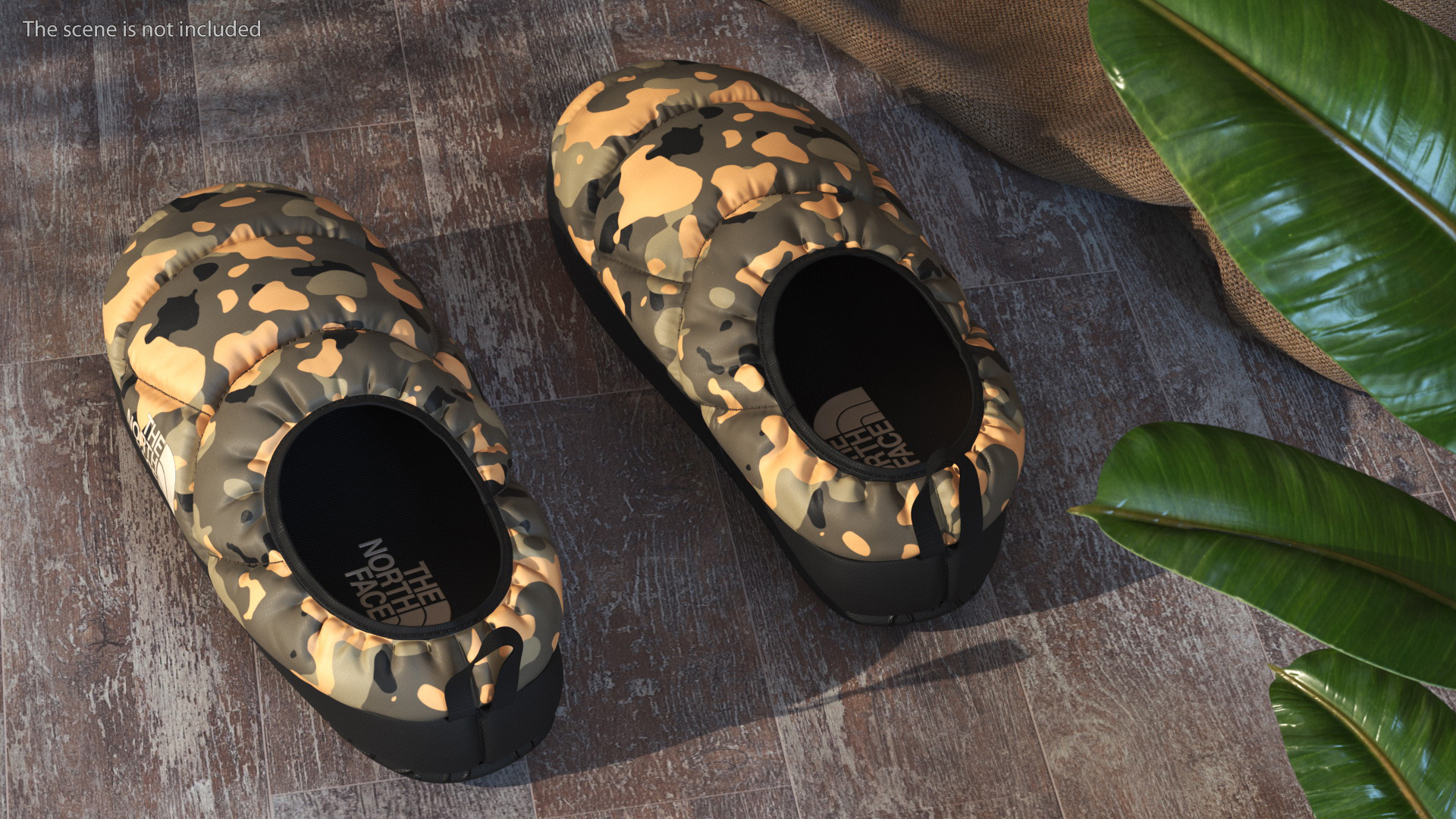 3D model Khaki North Face Down Slippers