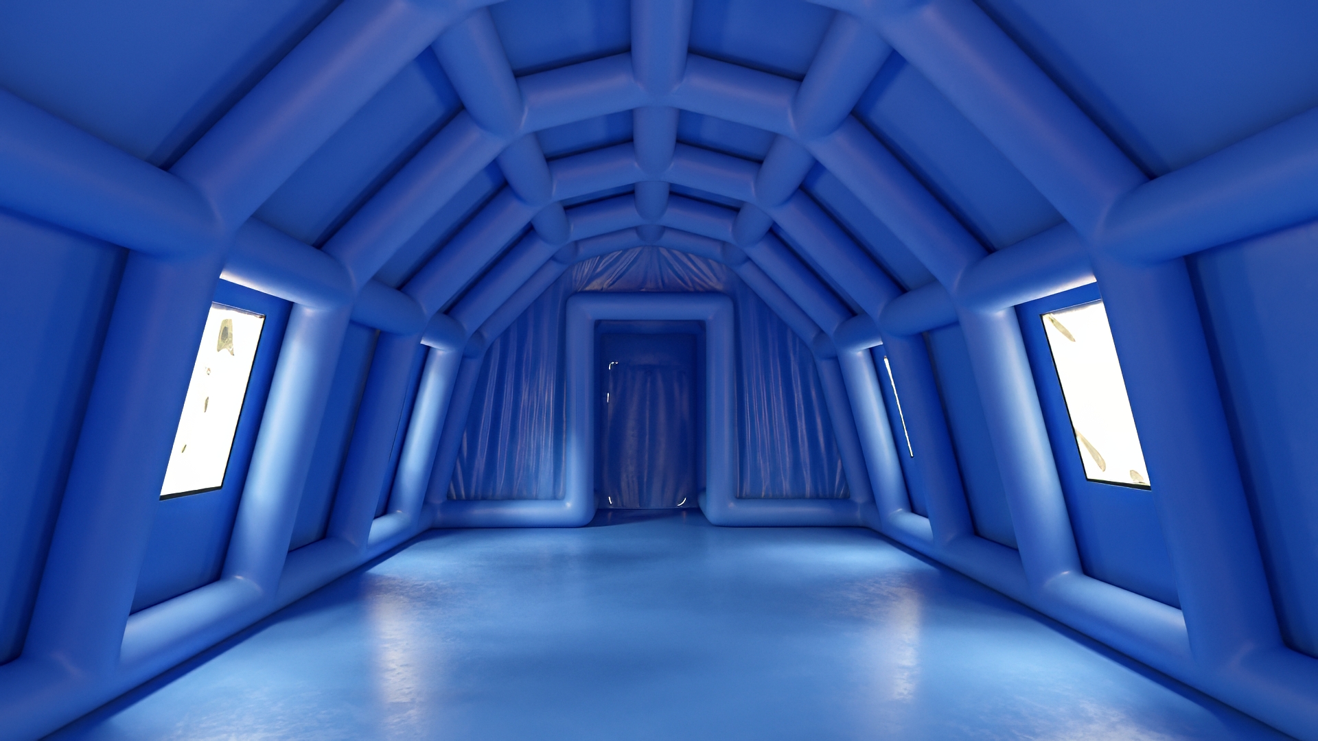 3D model Blue Inflatable Medical Tent Draped