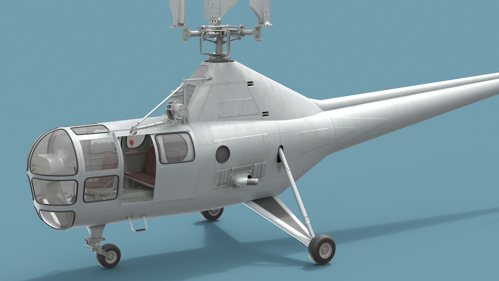 Sikorsky S-51 Civil Helicopter Rigged 3D