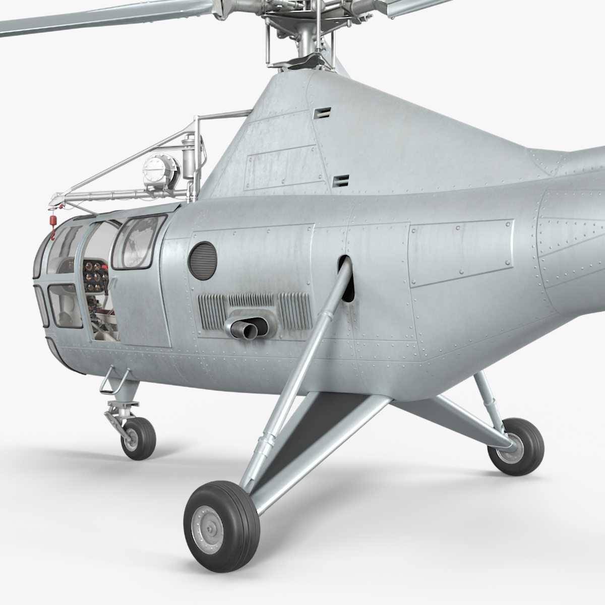 Sikorsky S-51 Civil Helicopter Rigged 3D