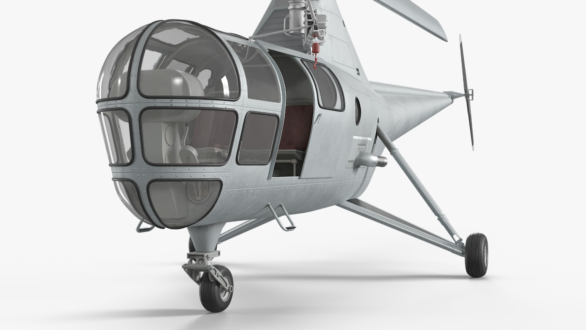 Sikorsky S-51 Civil Helicopter Rigged 3D