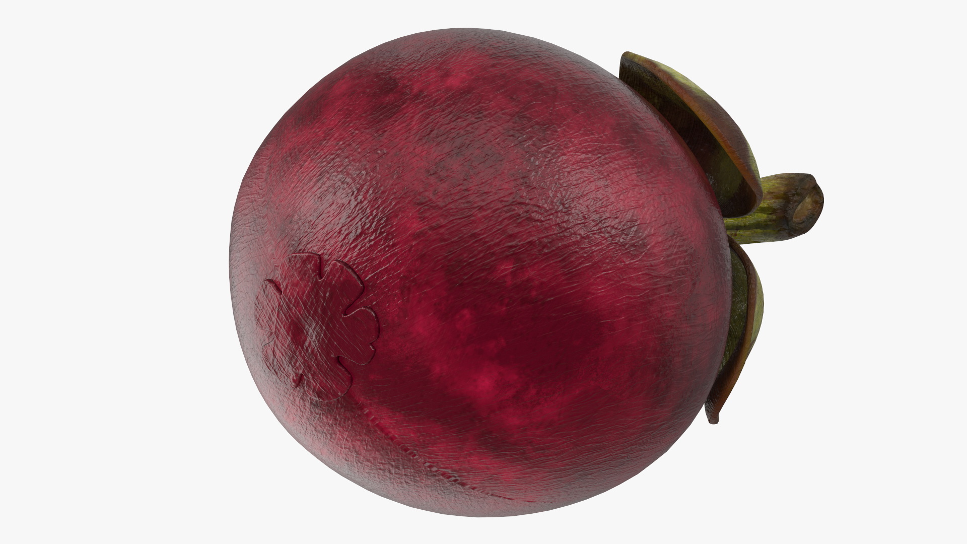 3D Thailand Mangosteen Whole and Half Cut model
