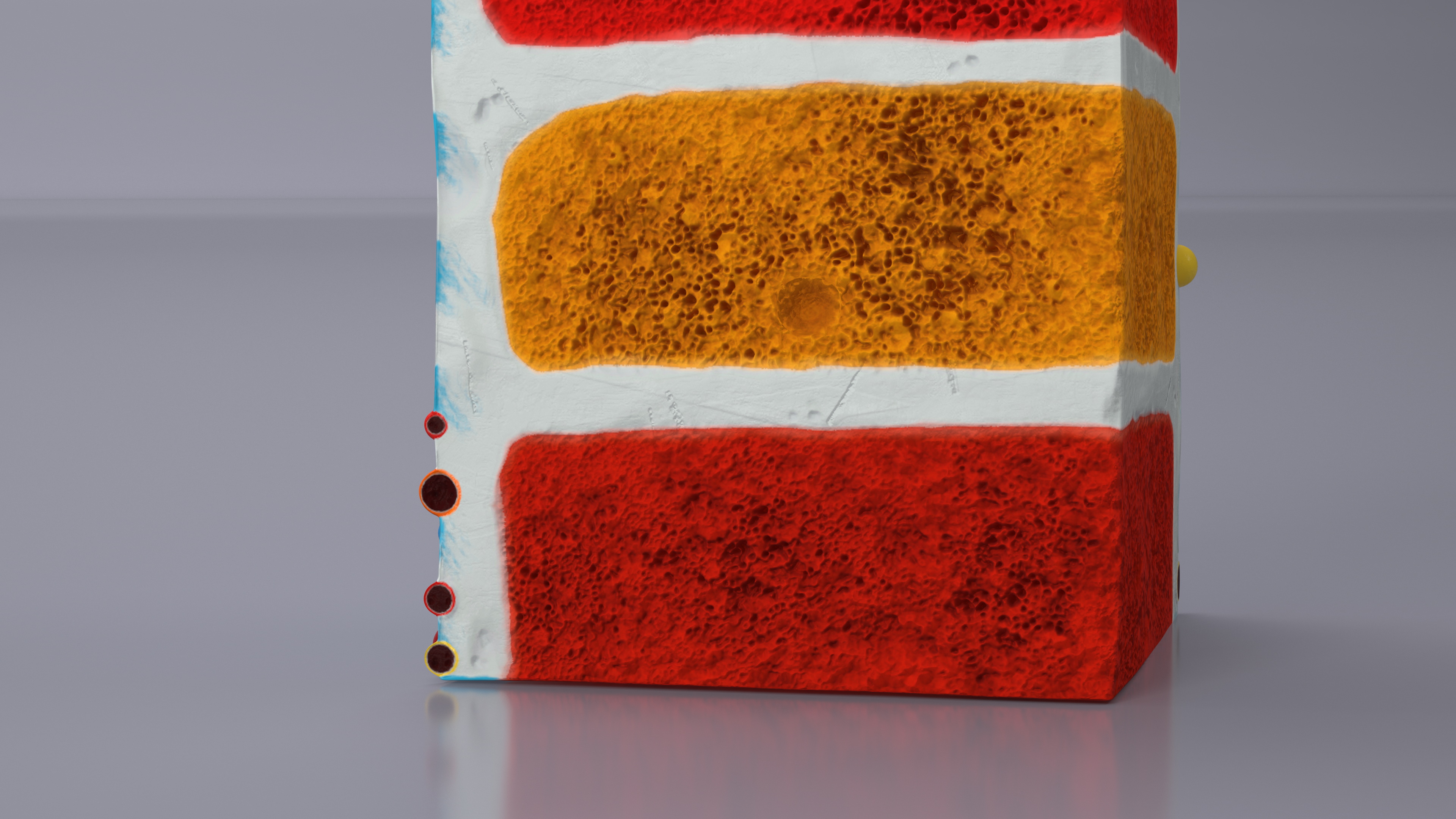 Birthday Cake Slice with Candles 3D