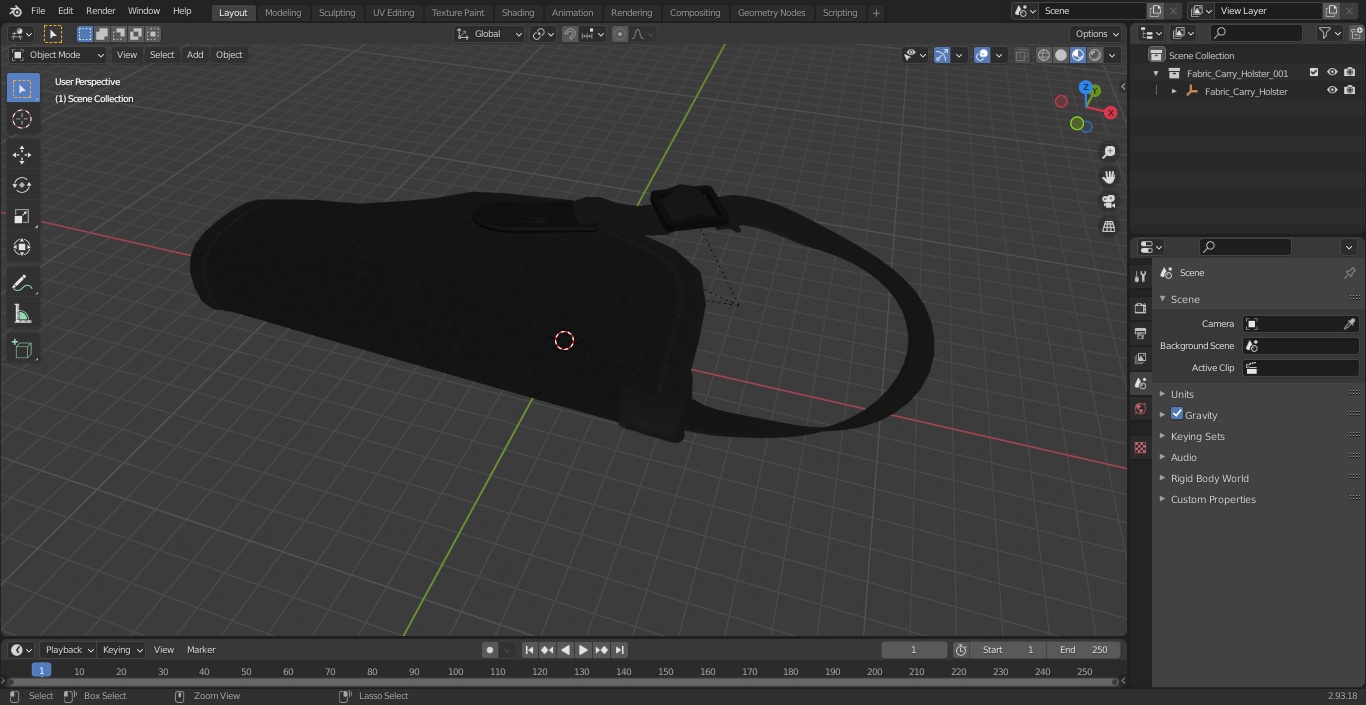 3D model Fabric Carry Holster