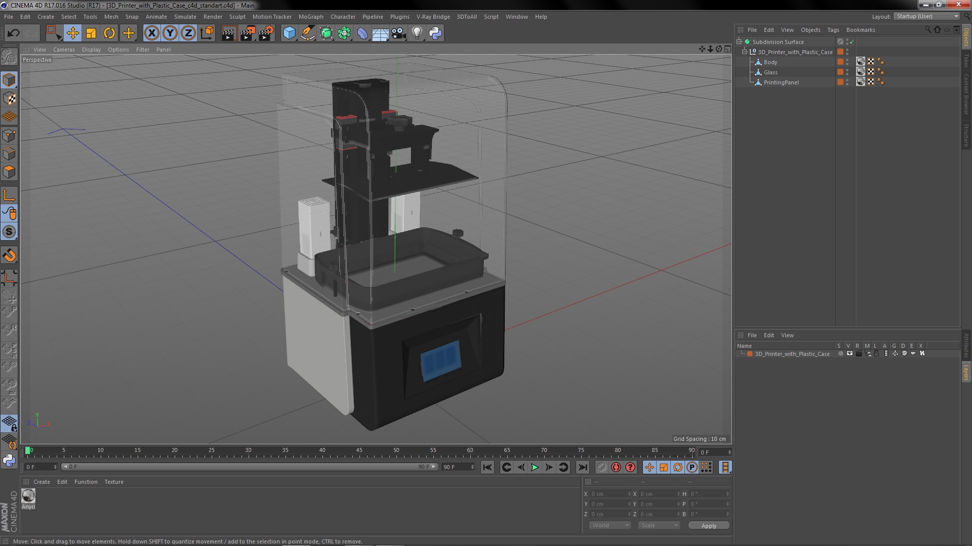3D 3D Printer with Plastic Case model