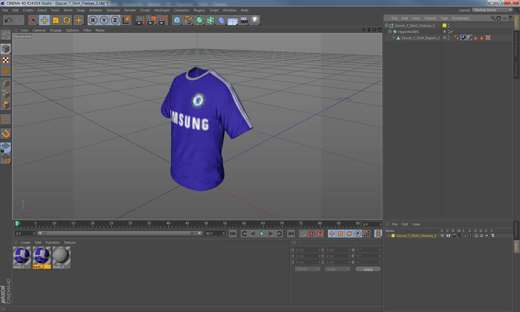 Soccer T Shirt Chelsea 2 3D model