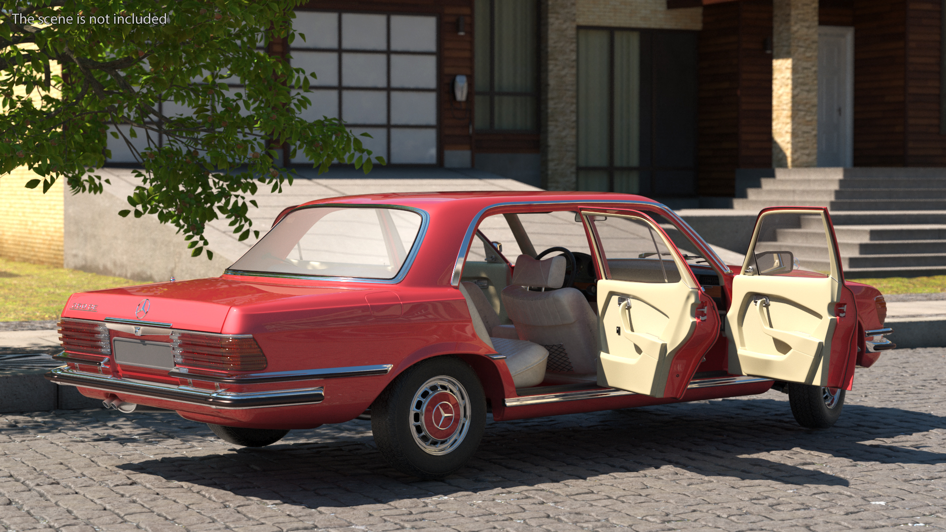 Mercedes Benz 350 SE Orange Rigged 3D model