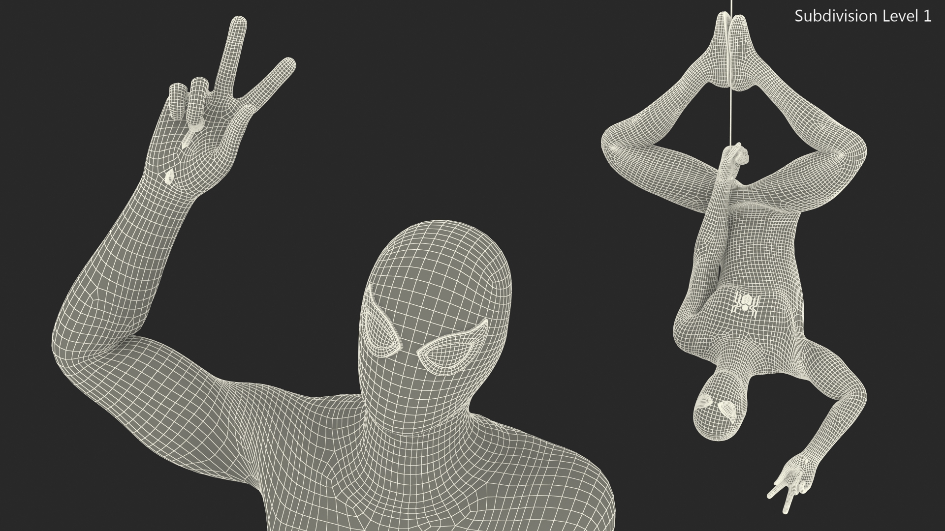 3D Spider Man Hanging Pose model