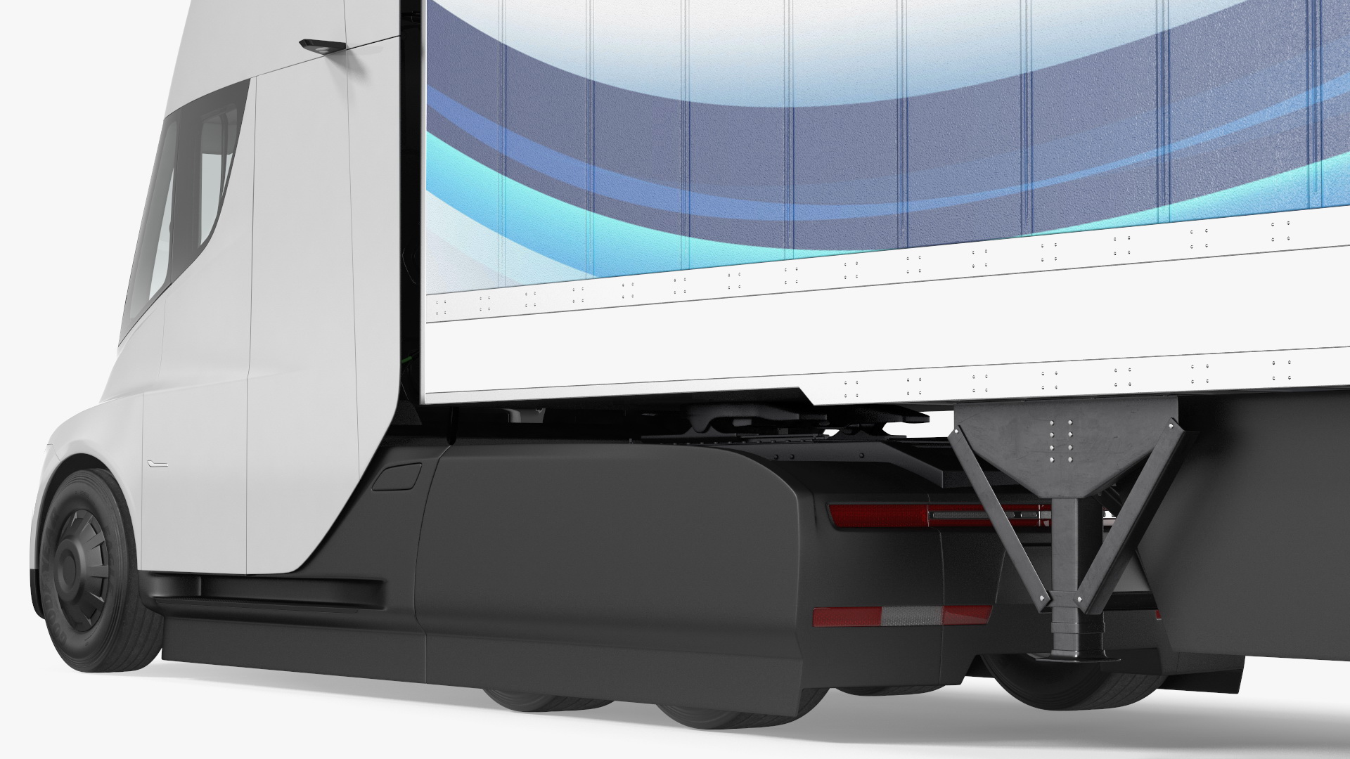 Tesla Semi Truck with Trailer Your Brand Rigged 3D