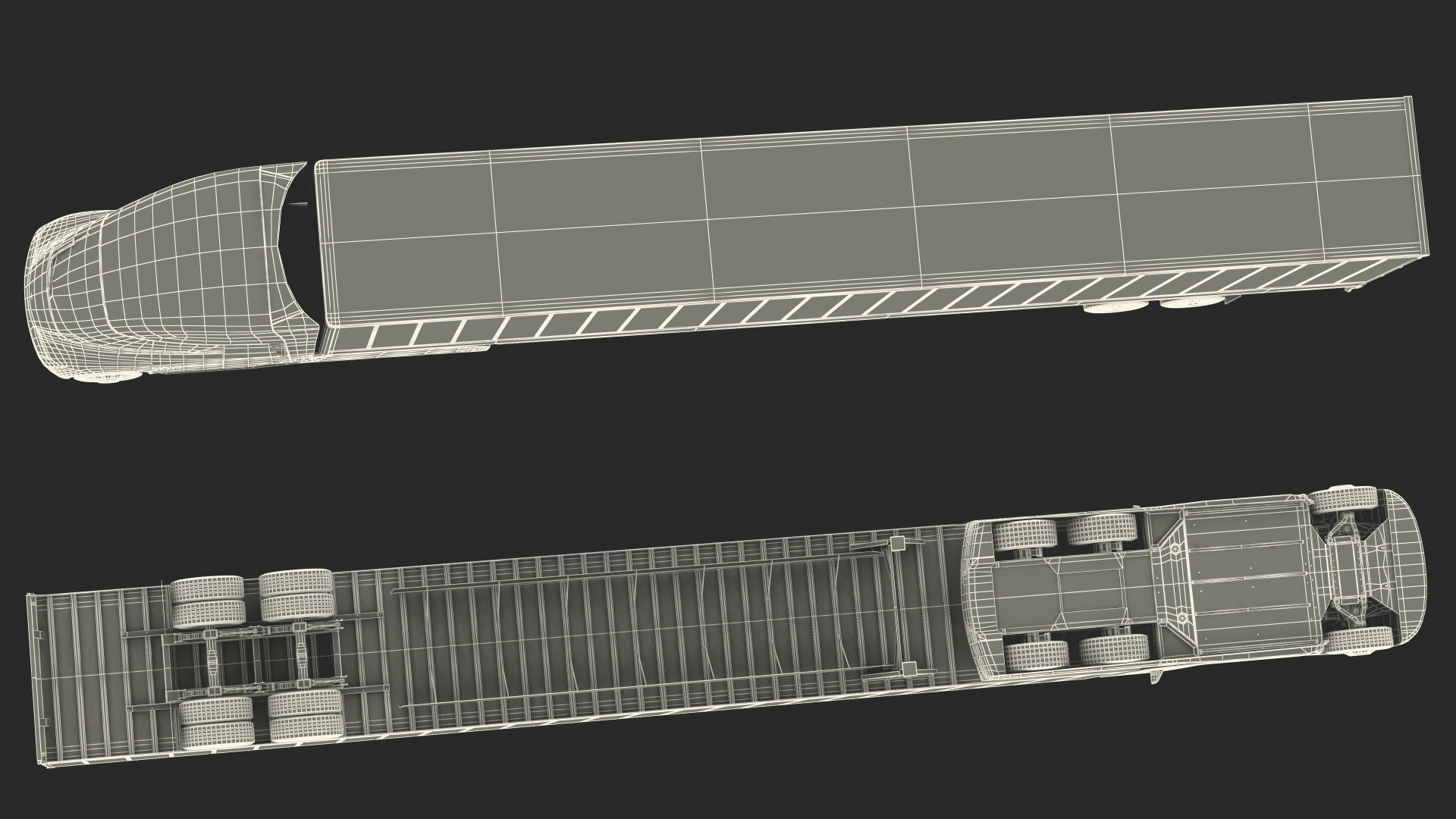 Tesla Semi Truck with Trailer Your Brand Rigged 3D