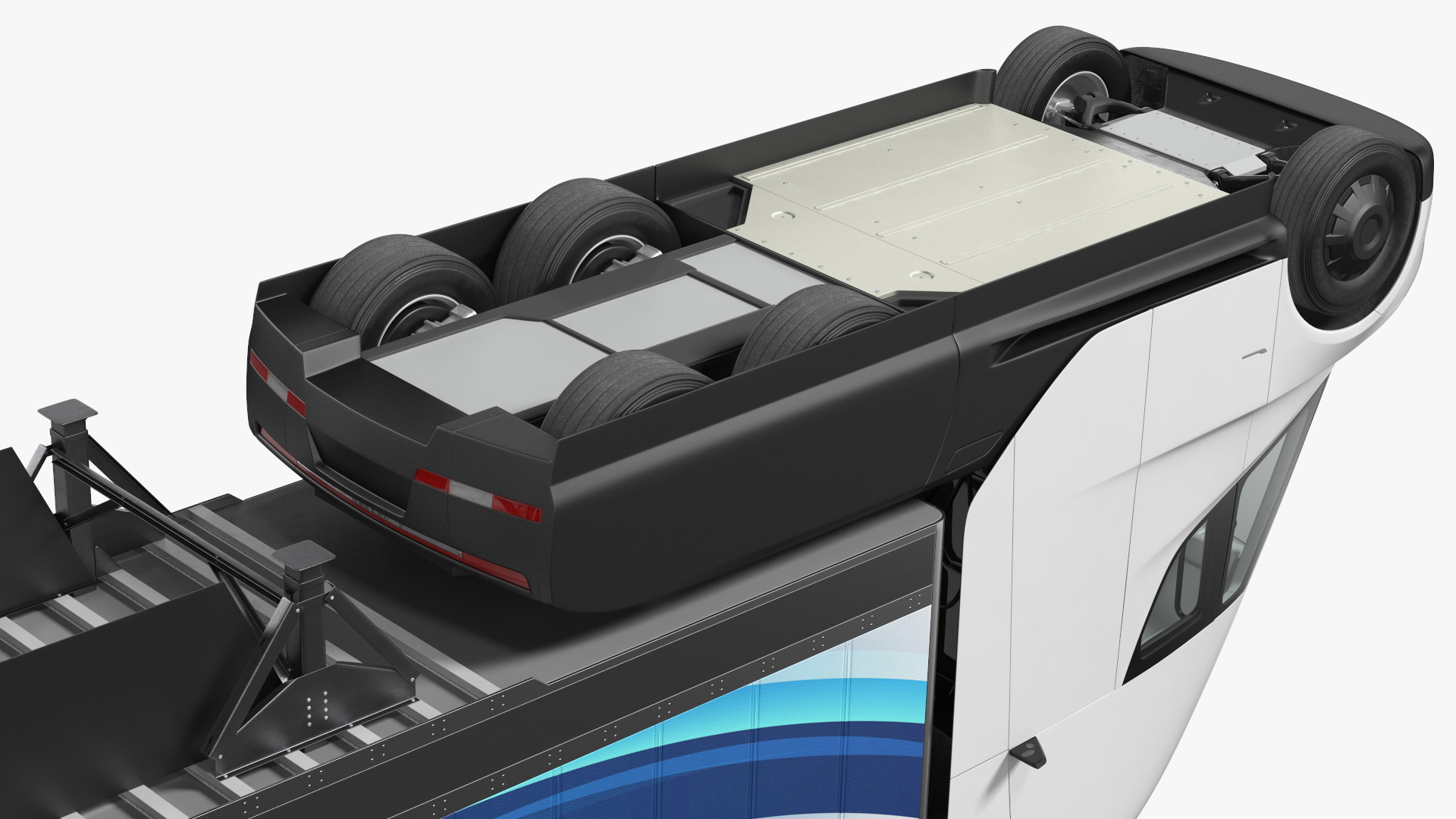 Tesla Semi Truck with Trailer Your Brand Rigged 3D