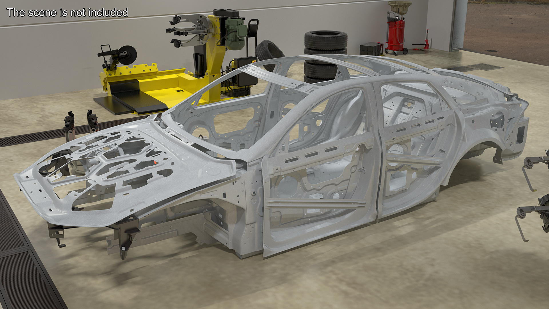 Car Frame Unibody Structure Rigged 3D model