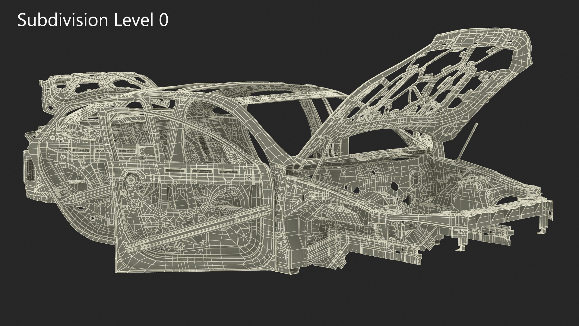 Car Frame Unibody Structure Rigged 3D model