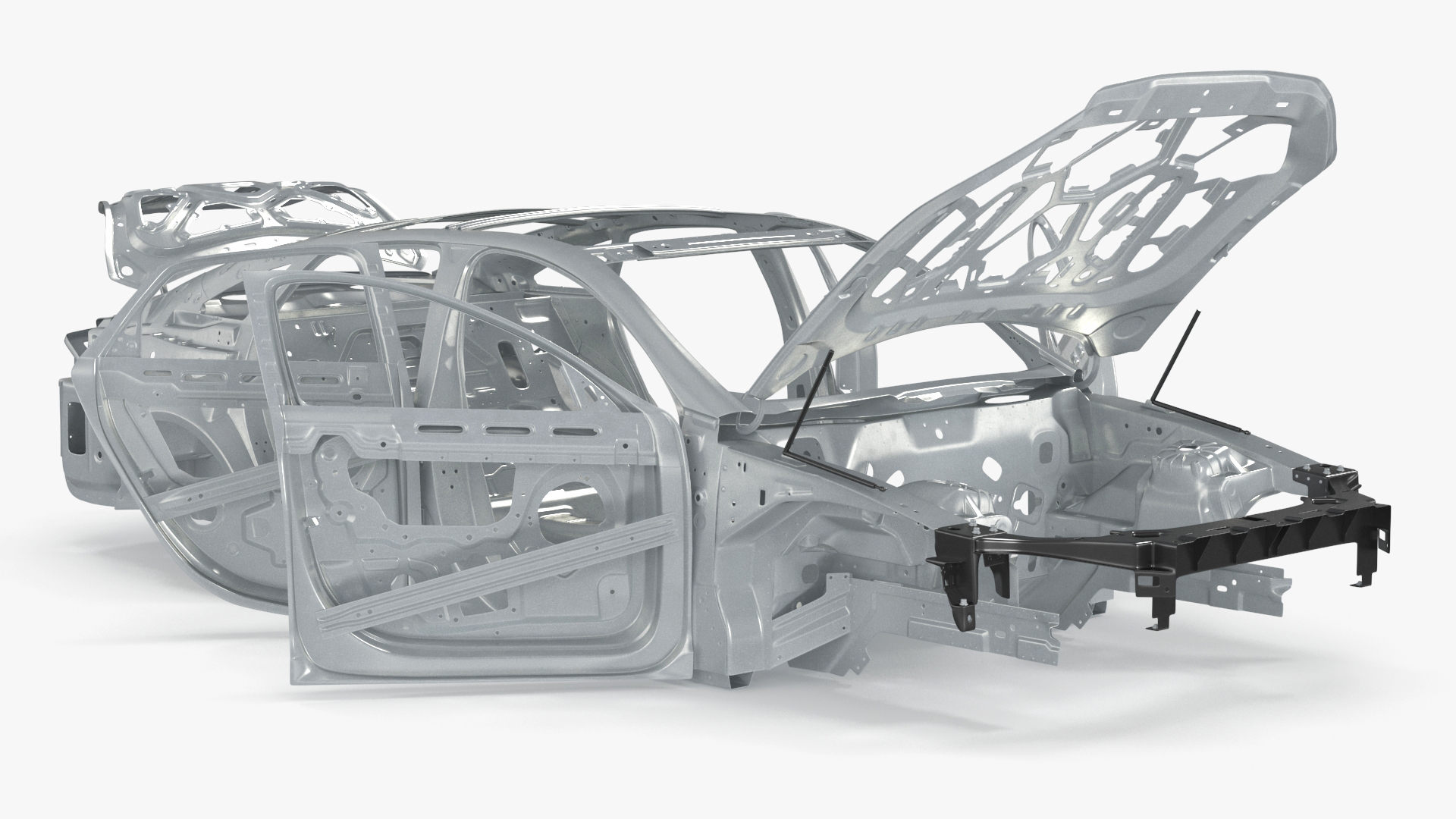 Car Frame Unibody Structure Rigged 3D model