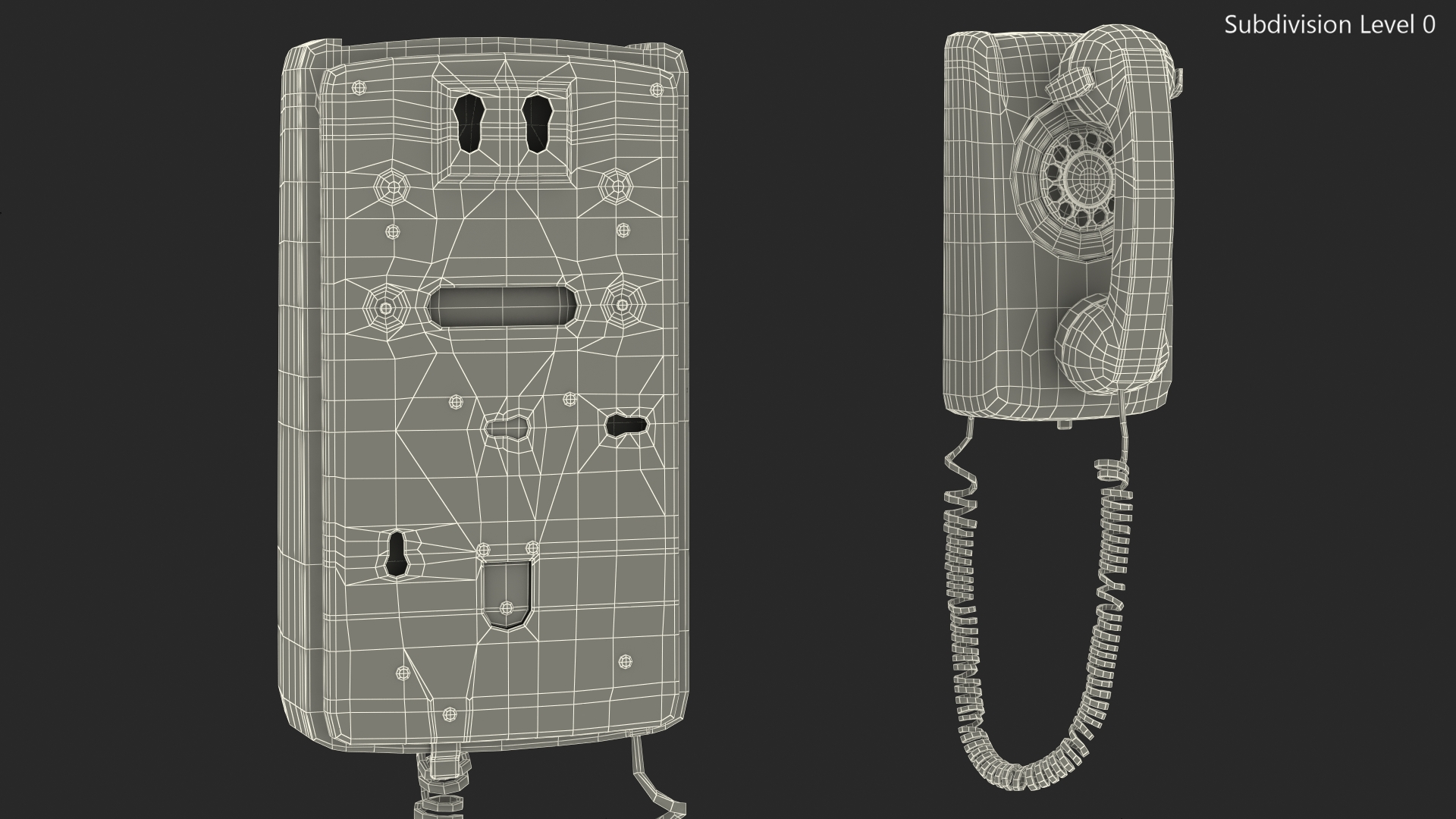3D Vintage Green Rotary Wall Phone