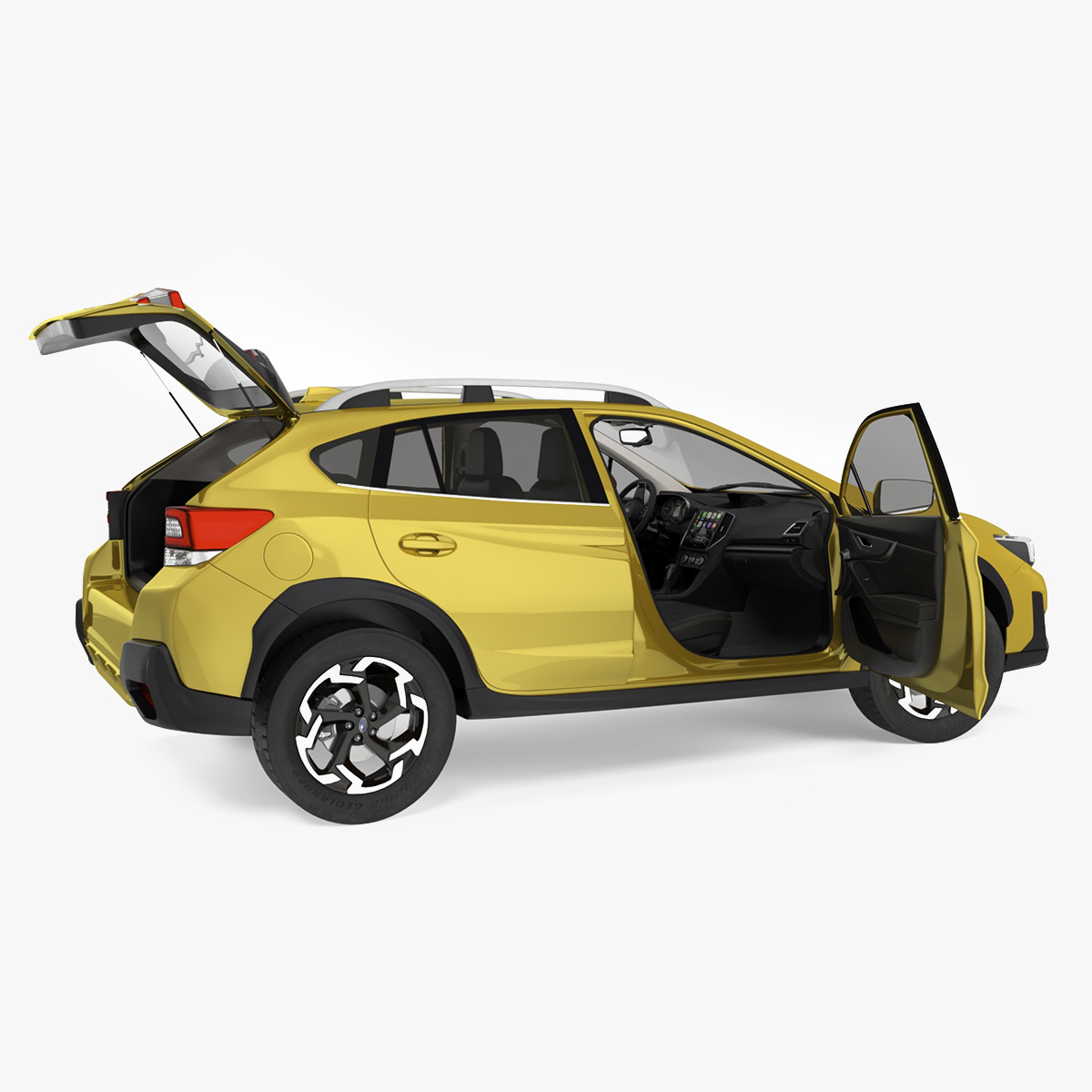 Subaru XV Crosstrek SUV 2020 Yellow Rigged 3D