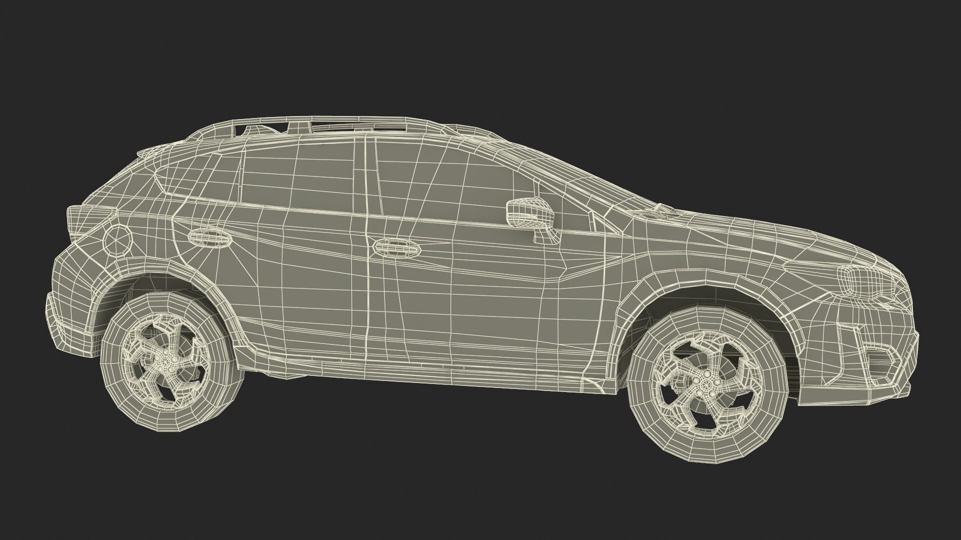 Subaru XV Crosstrek SUV 2020 Yellow Rigged 3D