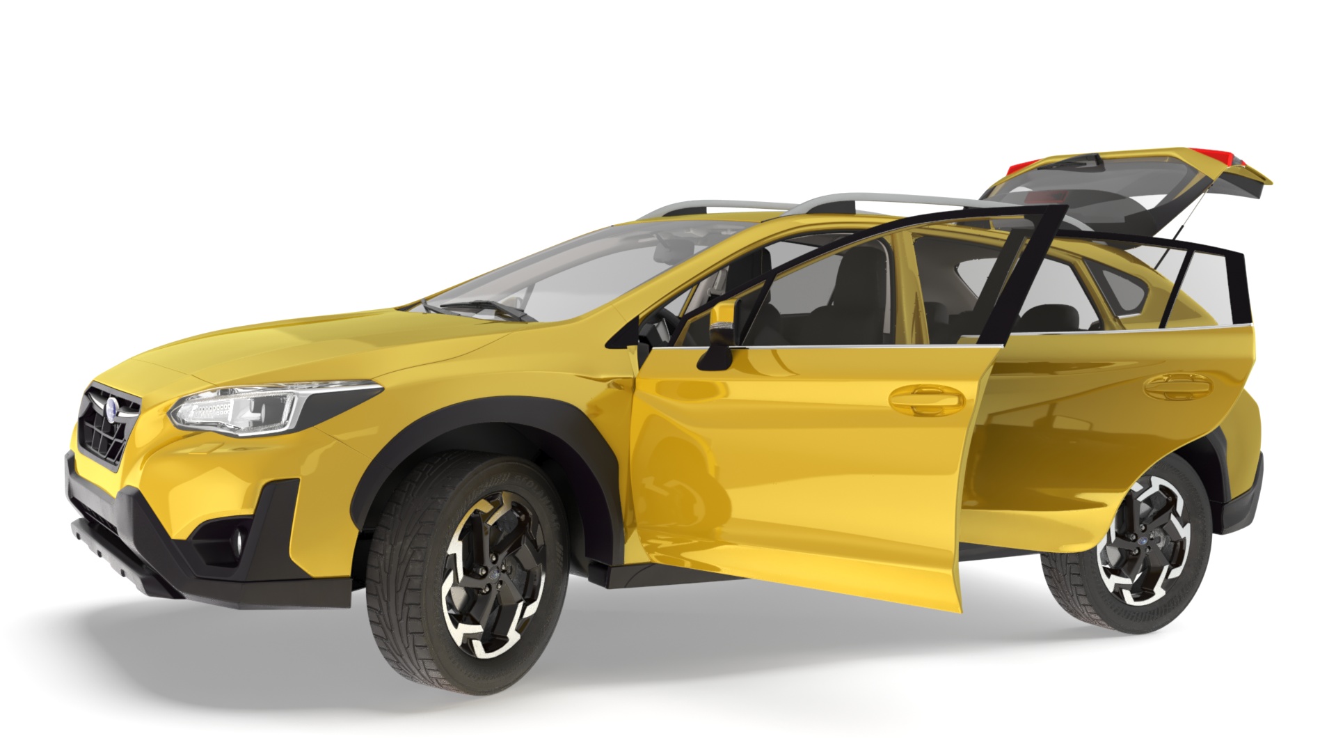 Subaru XV Crosstrek SUV 2020 Yellow Rigged 3D