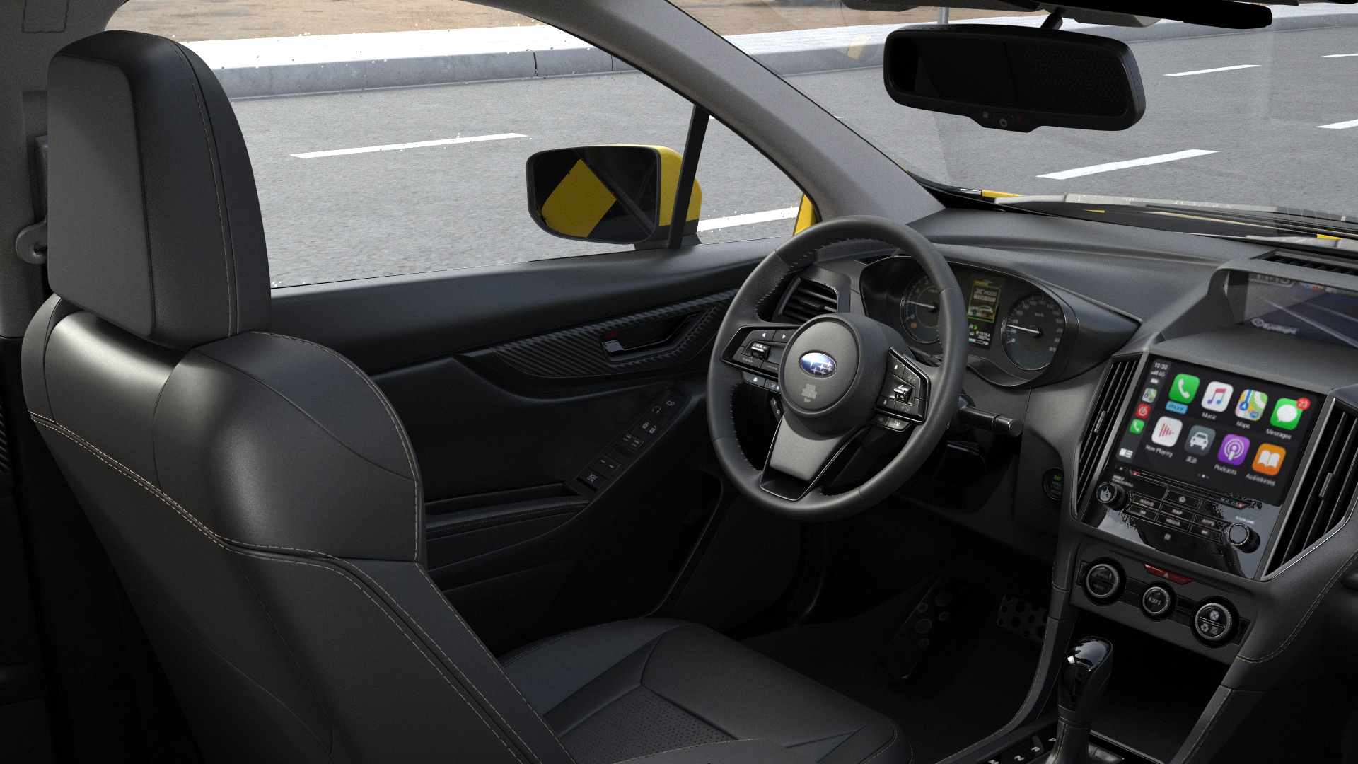 Subaru XV Crosstrek SUV 2020 Yellow Rigged 3D