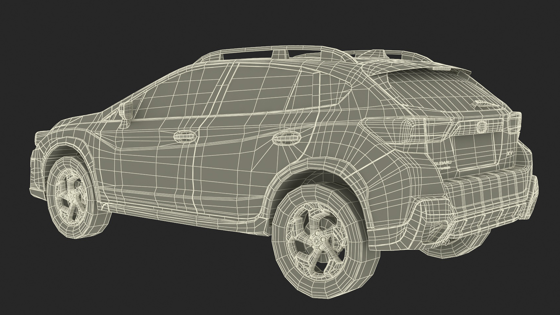 Subaru XV Crosstrek SUV 2020 Yellow Rigged 3D