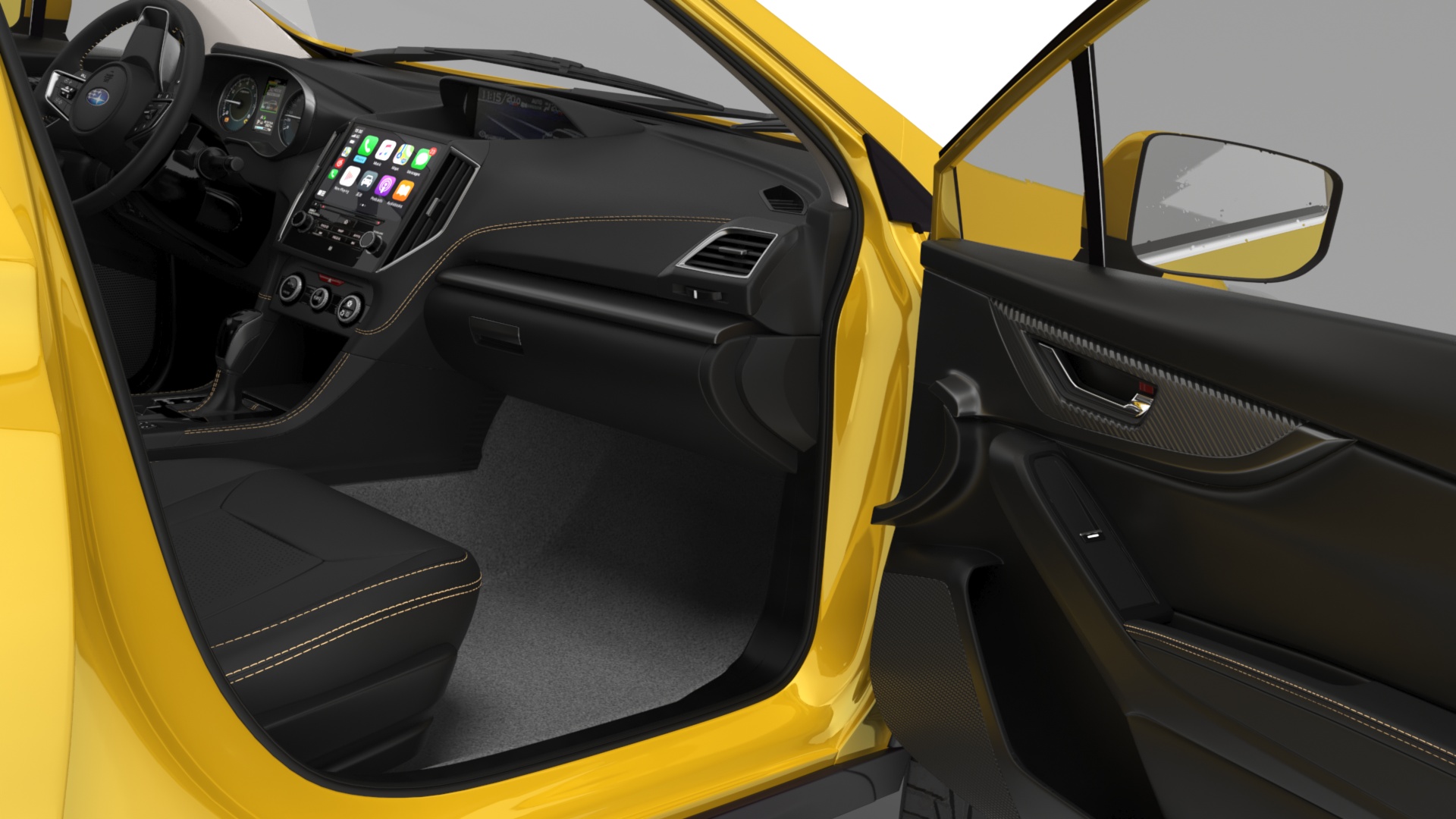 Subaru XV Crosstrek SUV 2020 Yellow Rigged 3D
