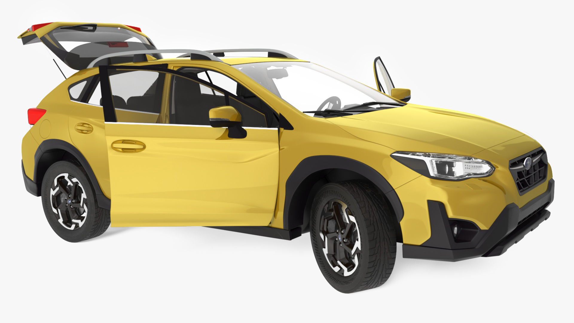 Subaru XV Crosstrek SUV 2020 Yellow Rigged 3D