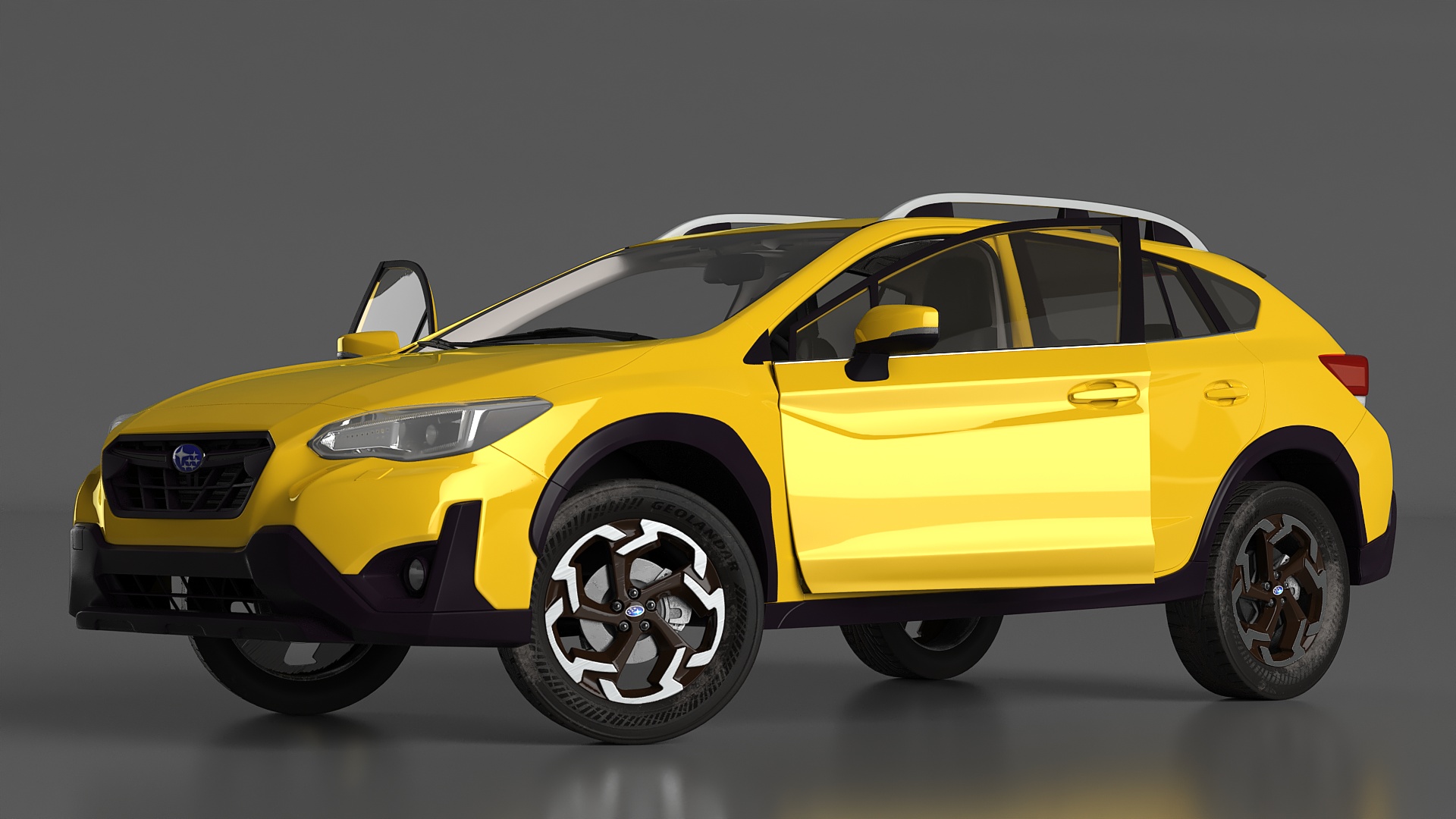 Subaru XV Crosstrek SUV 2020 Yellow Rigged 3D