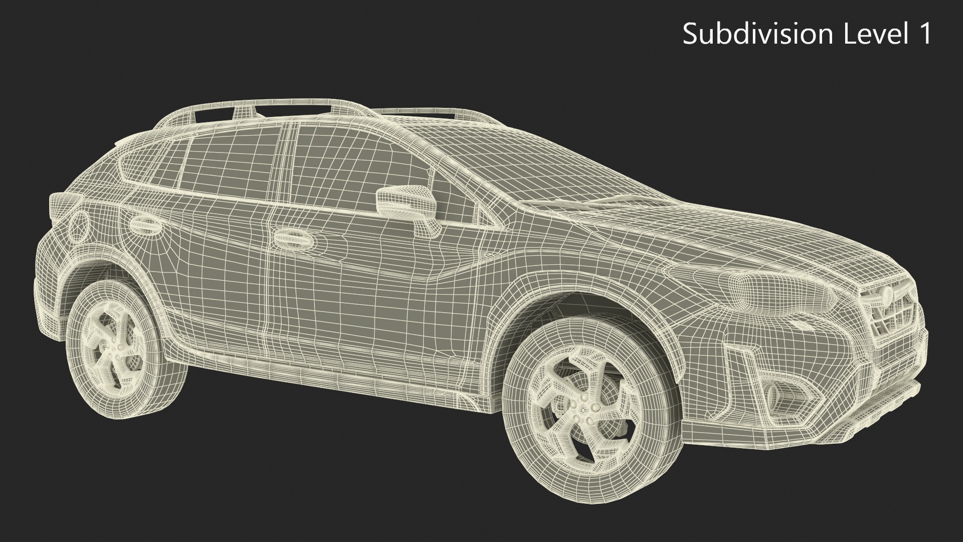 Subaru XV Crosstrek SUV 2020 Yellow Rigged 3D