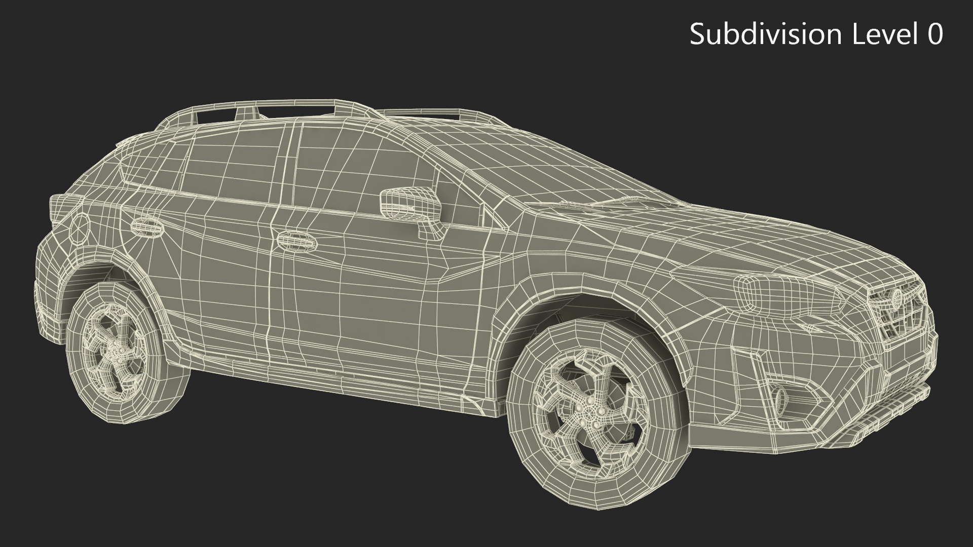 Subaru XV Crosstrek SUV 2020 Yellow Rigged 3D