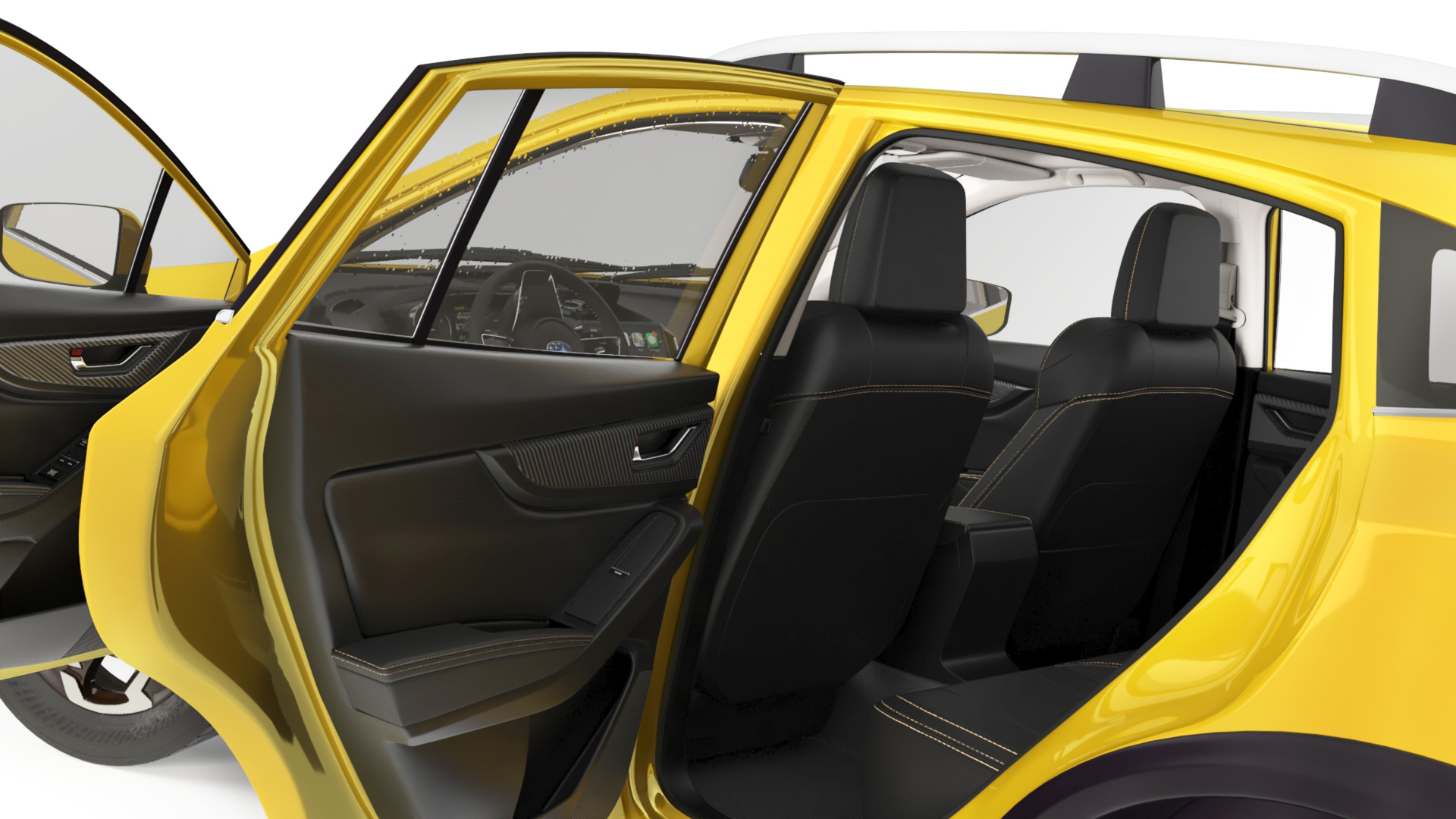 Subaru XV Crosstrek SUV 2020 Yellow Rigged 3D