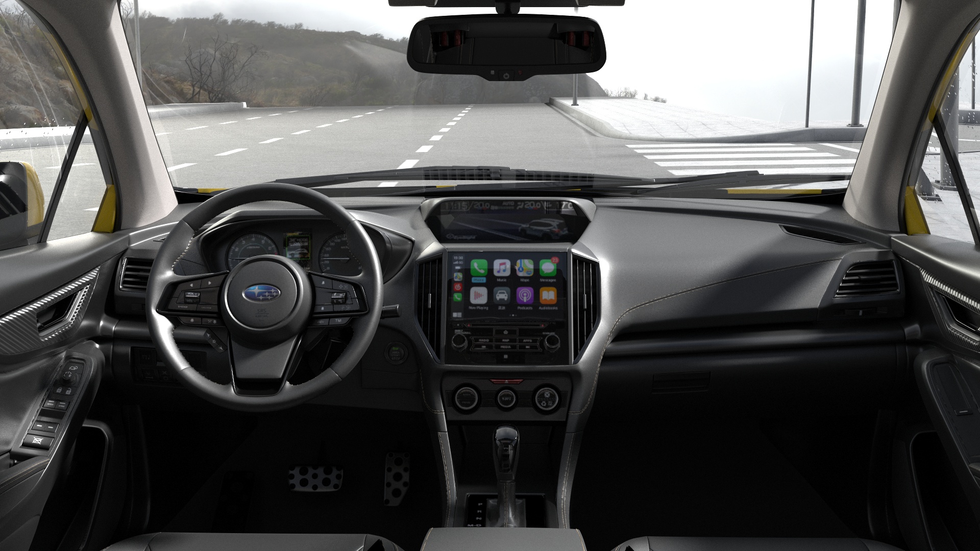 Subaru XV Crosstrek SUV 2020 Yellow Rigged 3D