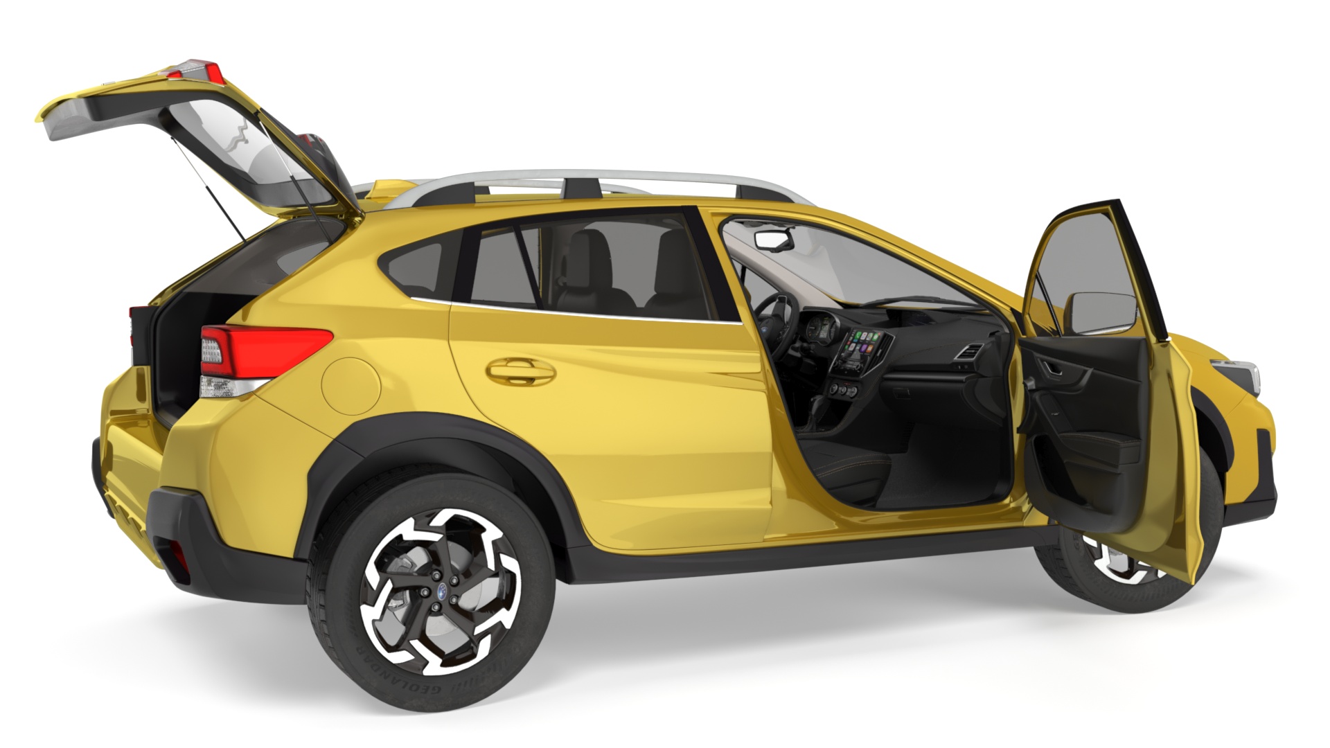 Subaru XV Crosstrek SUV 2020 Yellow Rigged 3D