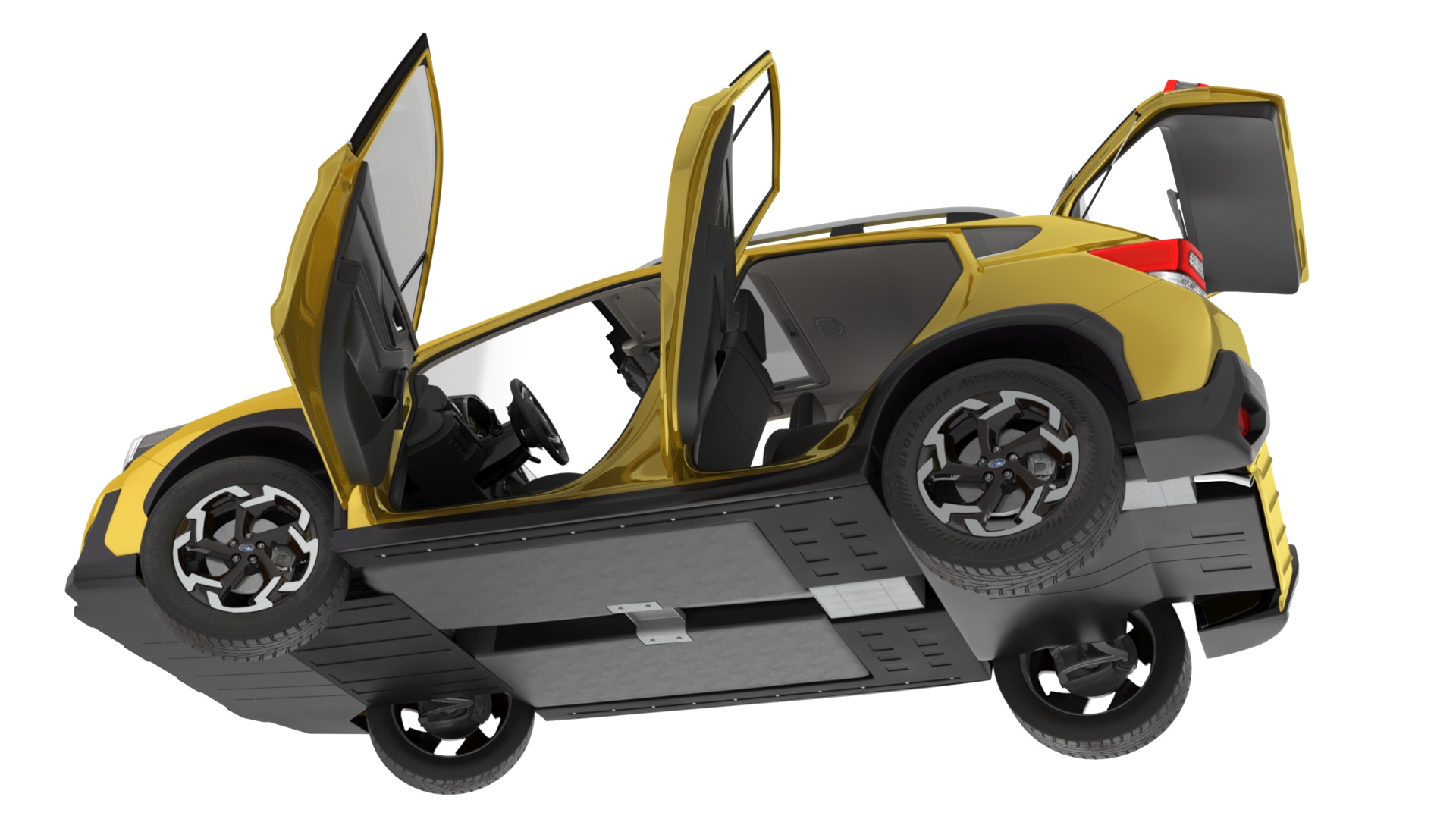 Subaru XV Crosstrek SUV 2020 Yellow Rigged 3D