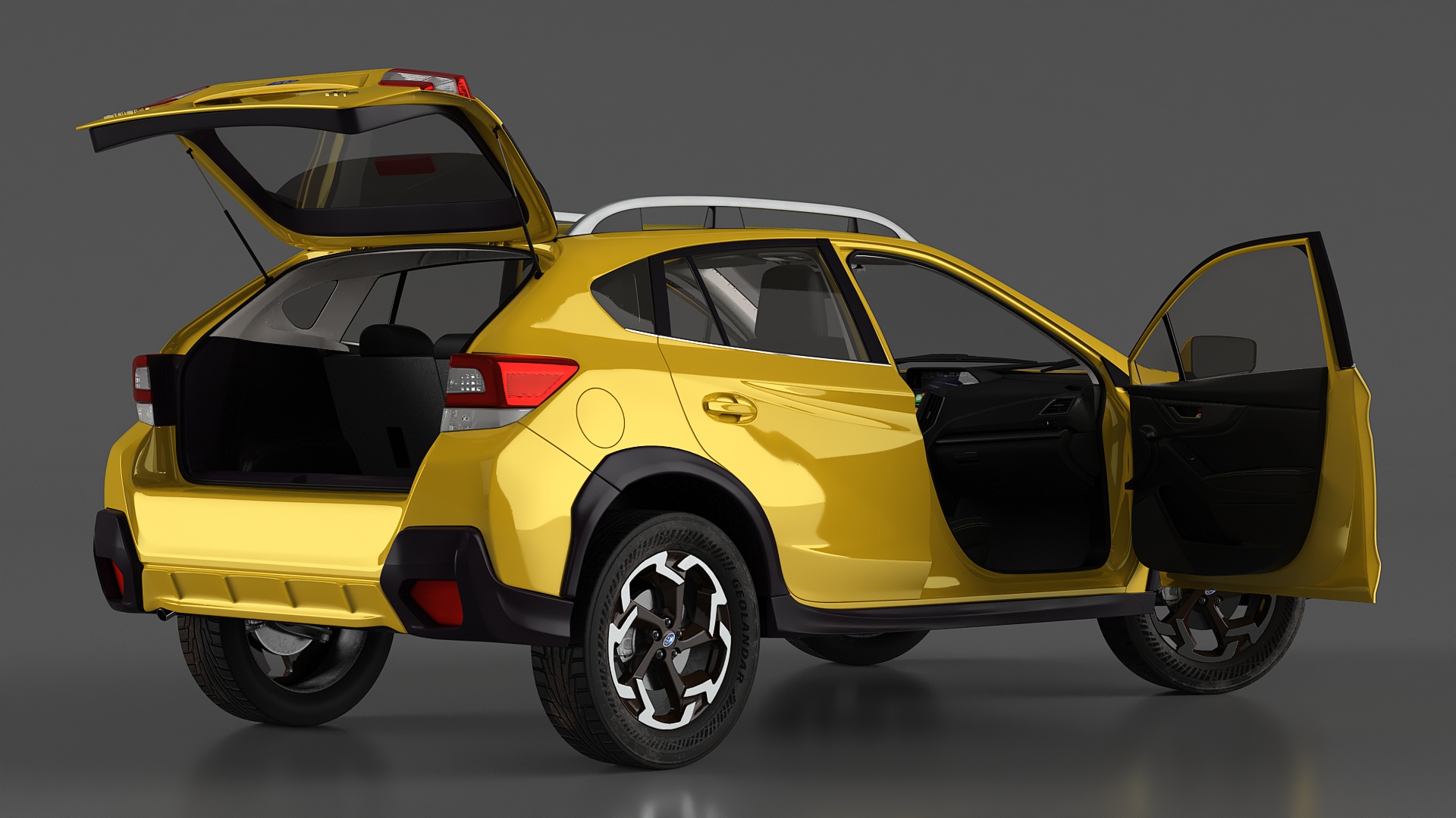 Subaru XV Crosstrek SUV 2020 Yellow Rigged 3D
