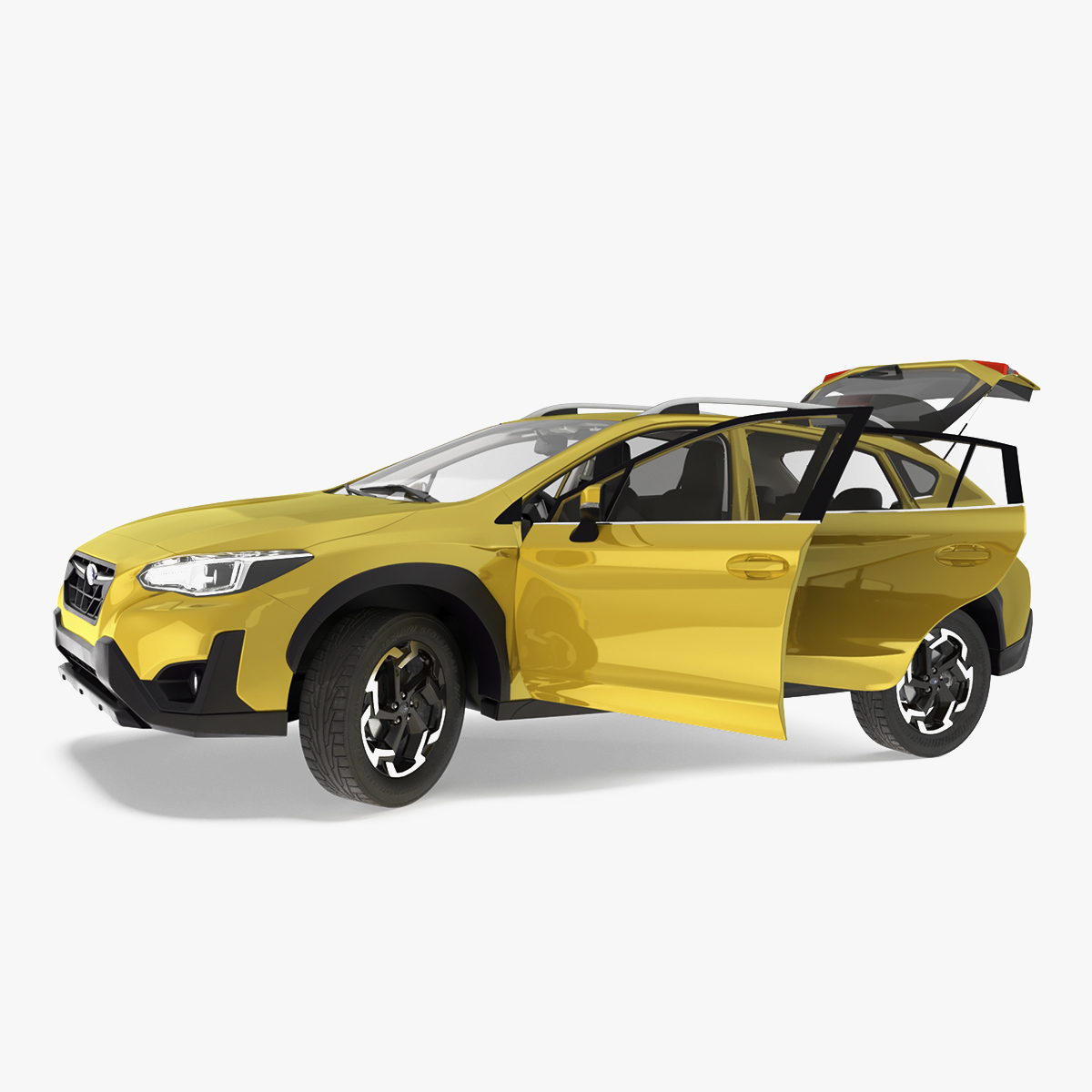 Subaru XV Crosstrek SUV 2020 Yellow Rigged 3D