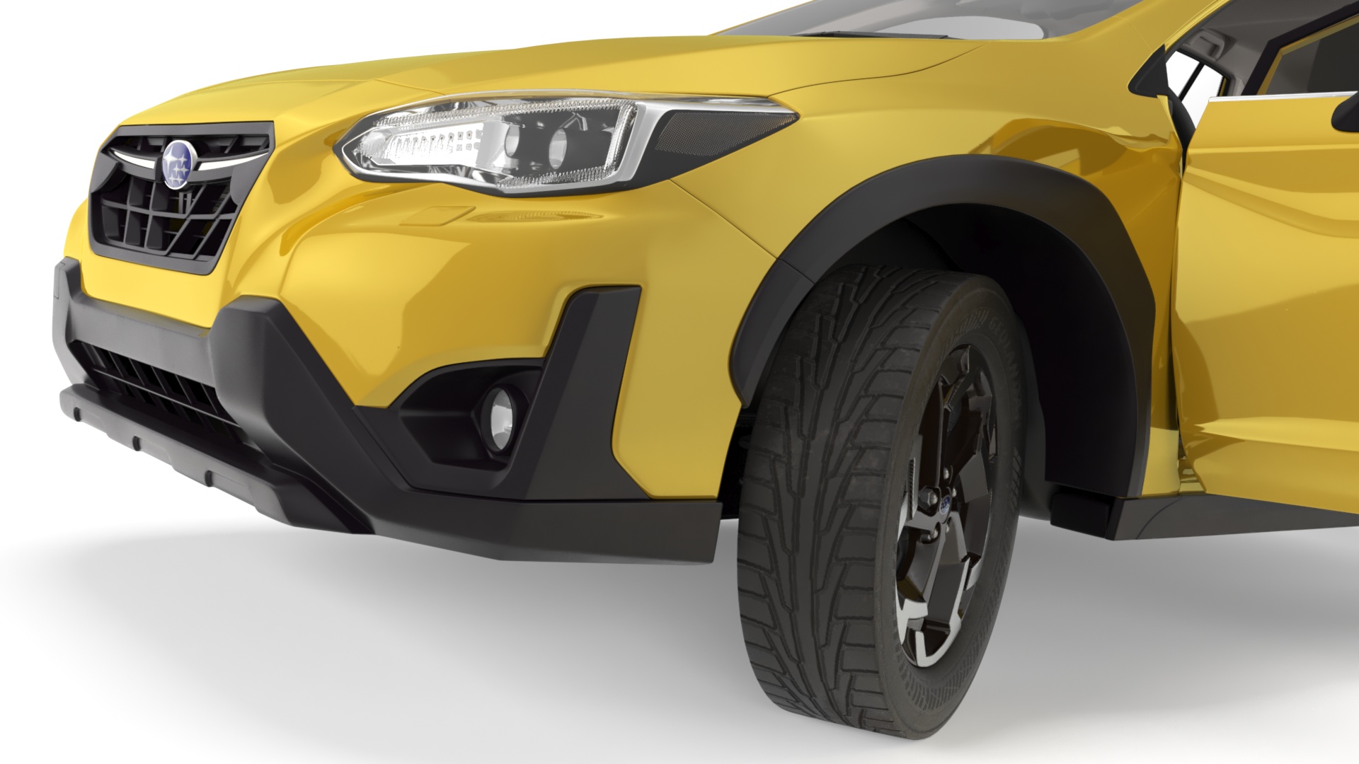 Subaru XV Crosstrek SUV 2020 Yellow Rigged 3D