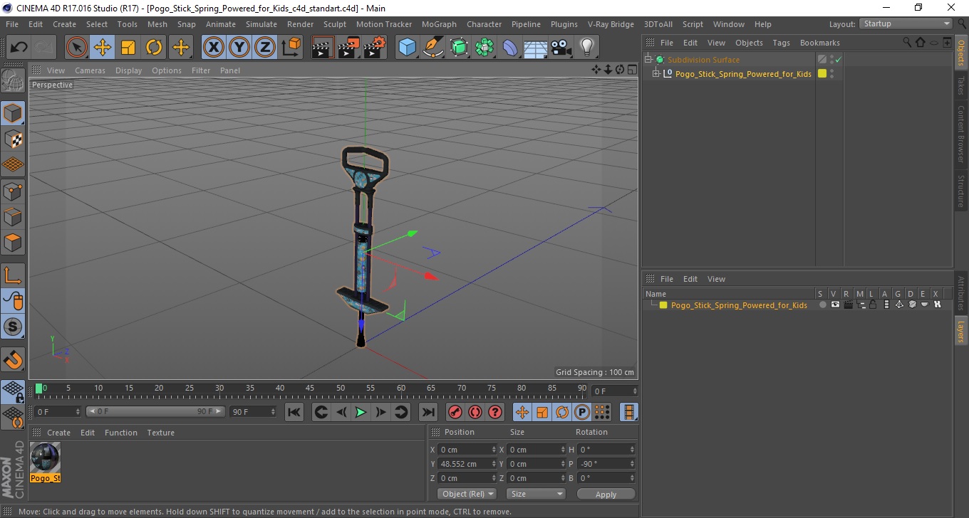 Pogo Stick Spring Powered for Kids 3D model