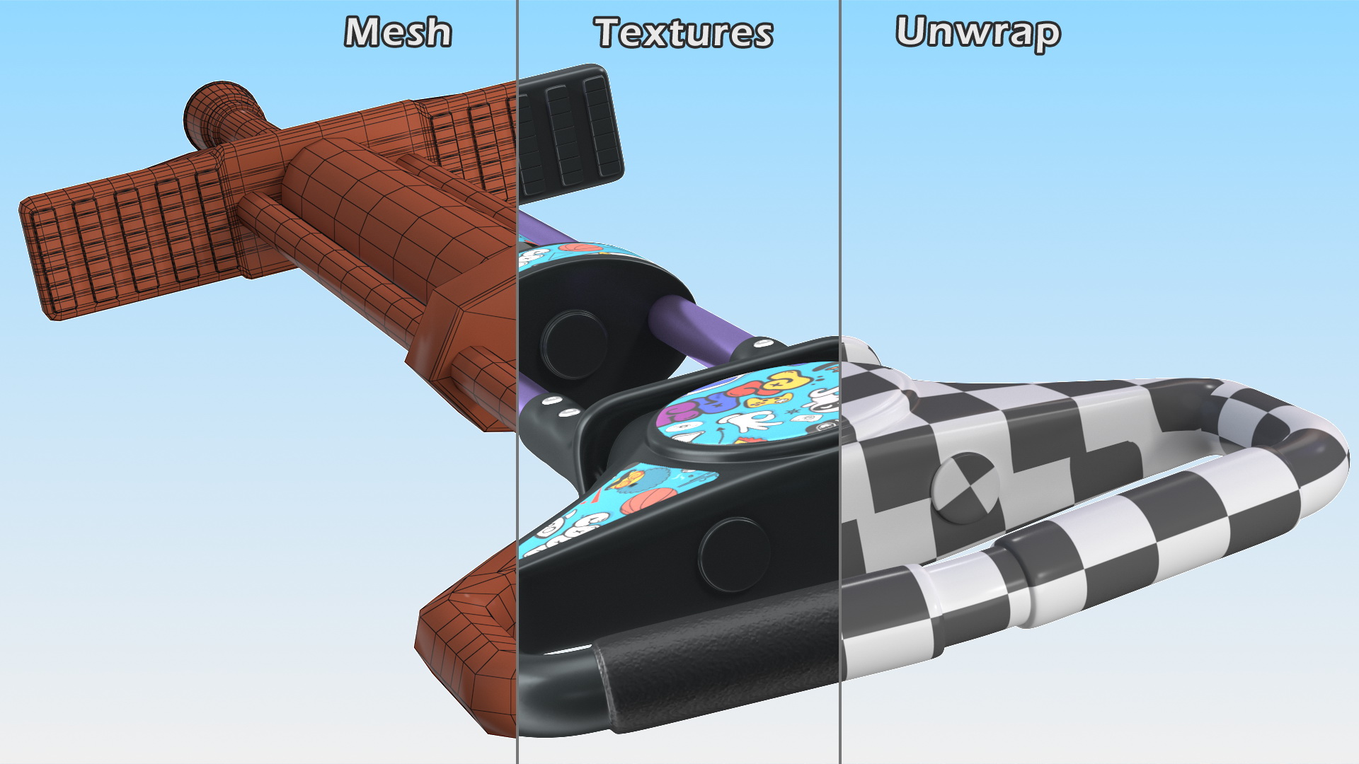 Pogo Stick Spring Powered for Kids 3D model