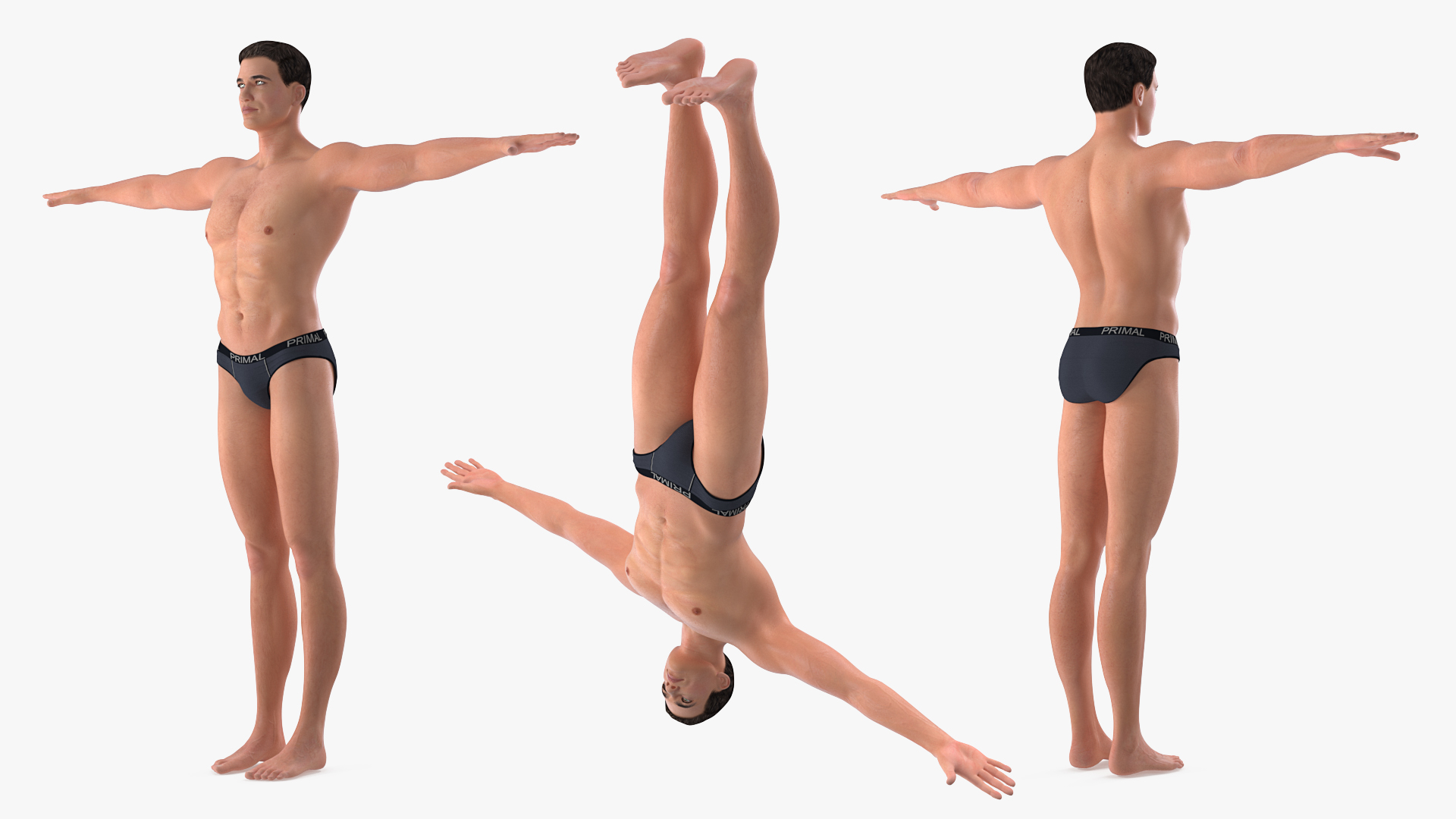 3D Fit Athletic Man T-Pose model