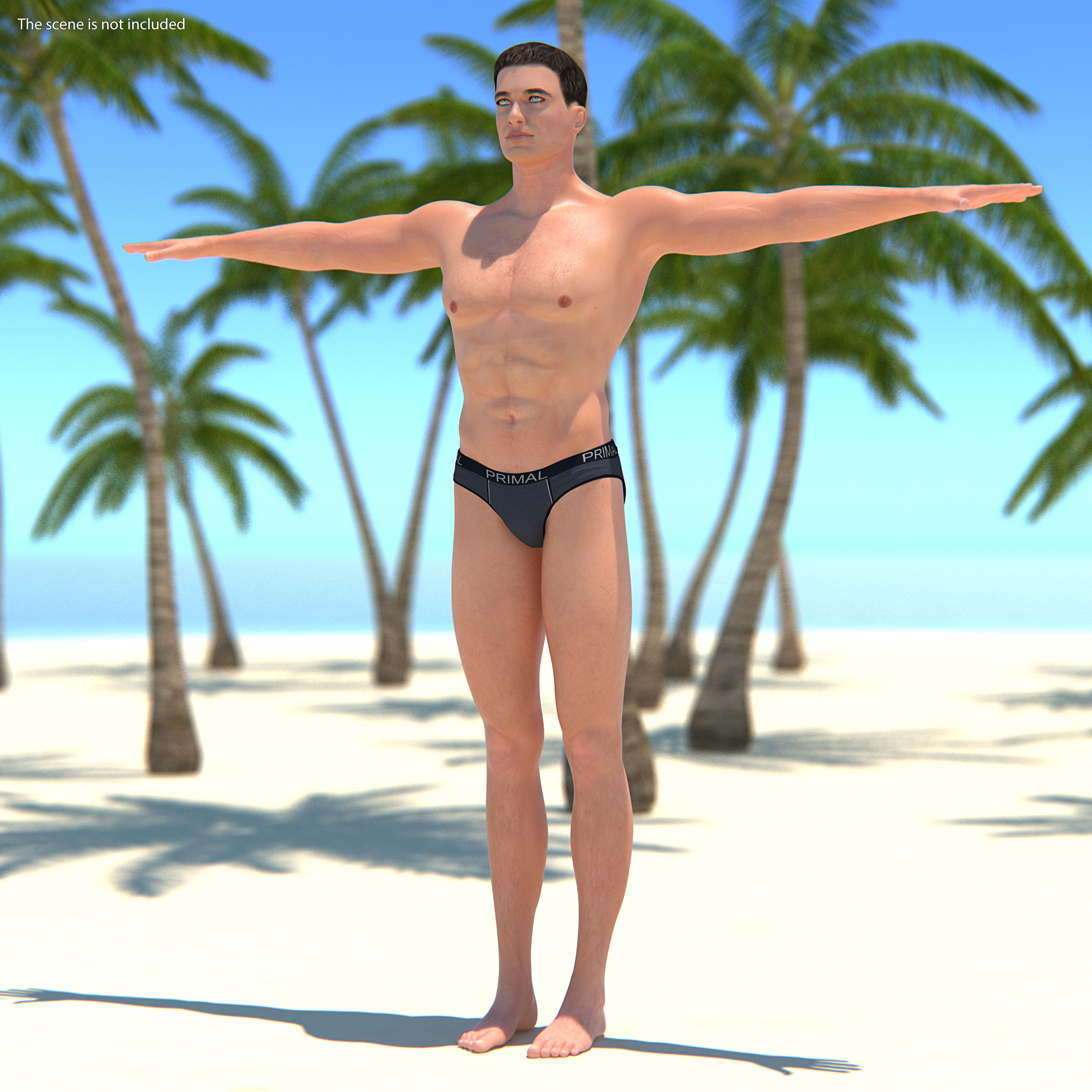 3D Fit Athletic Man T-Pose model