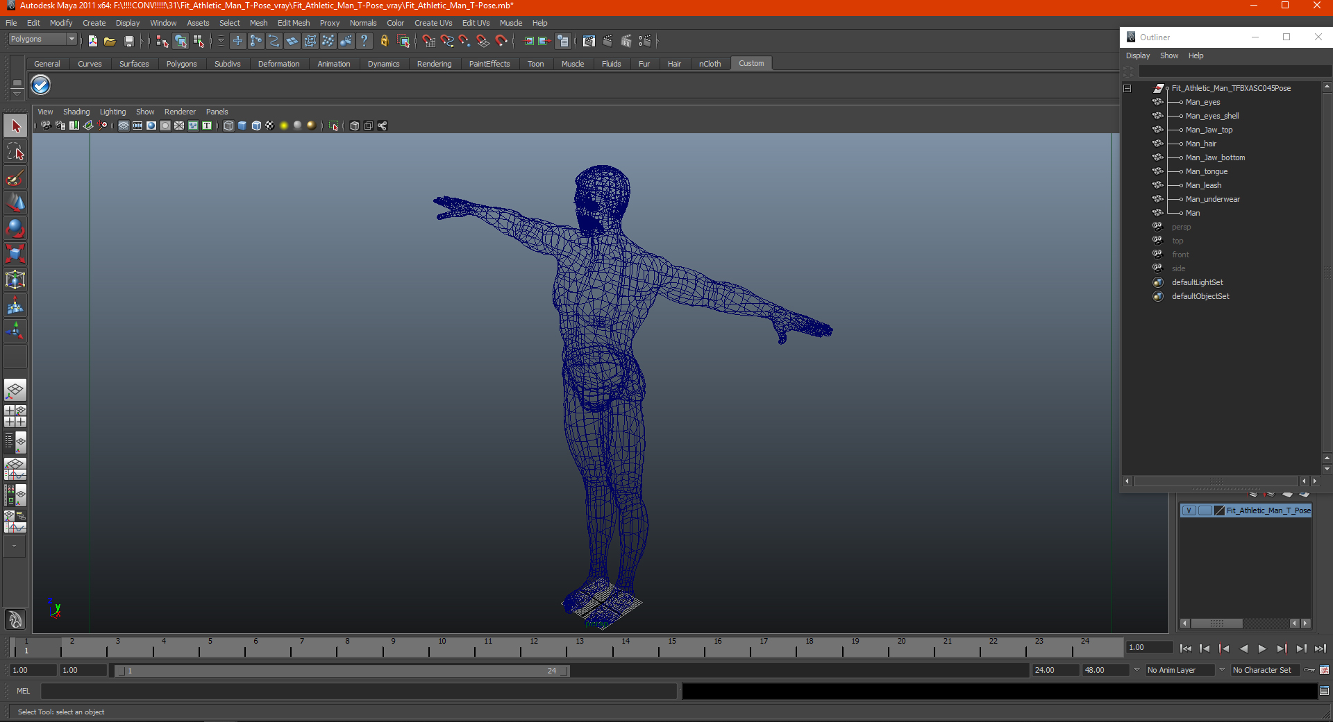 3D Fit Athletic Man T-Pose model