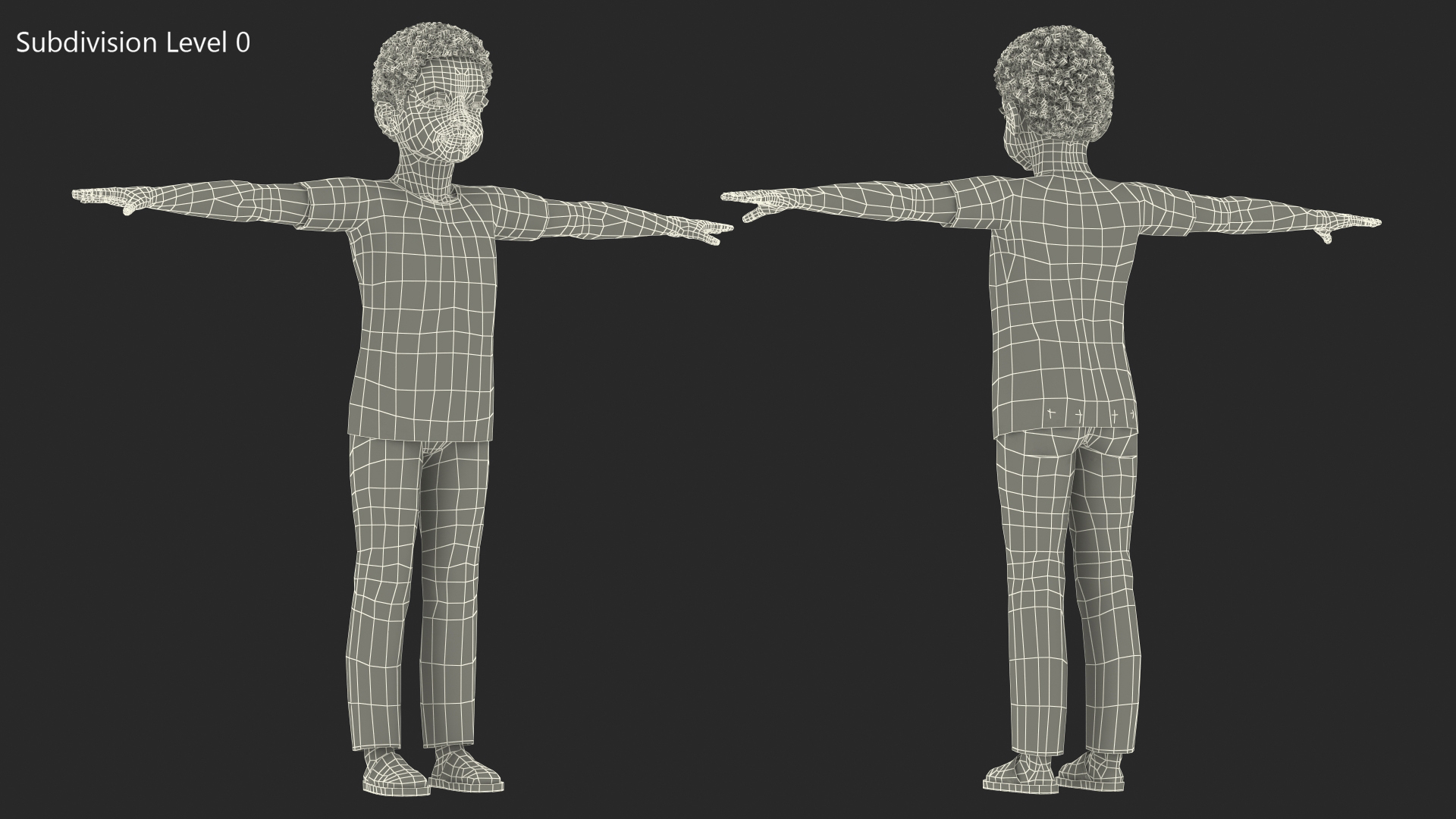 Black Child Boy Home Style Rigged for Cinema 4D 3D