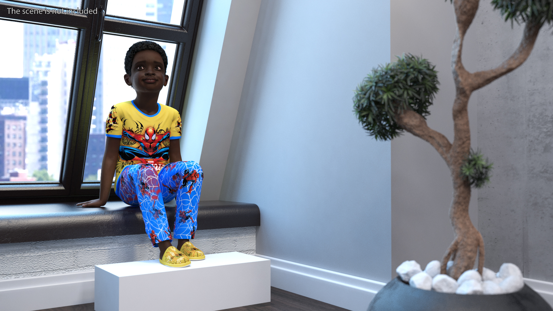 Black Child Boy Home Style Rigged for Cinema 4D 3D