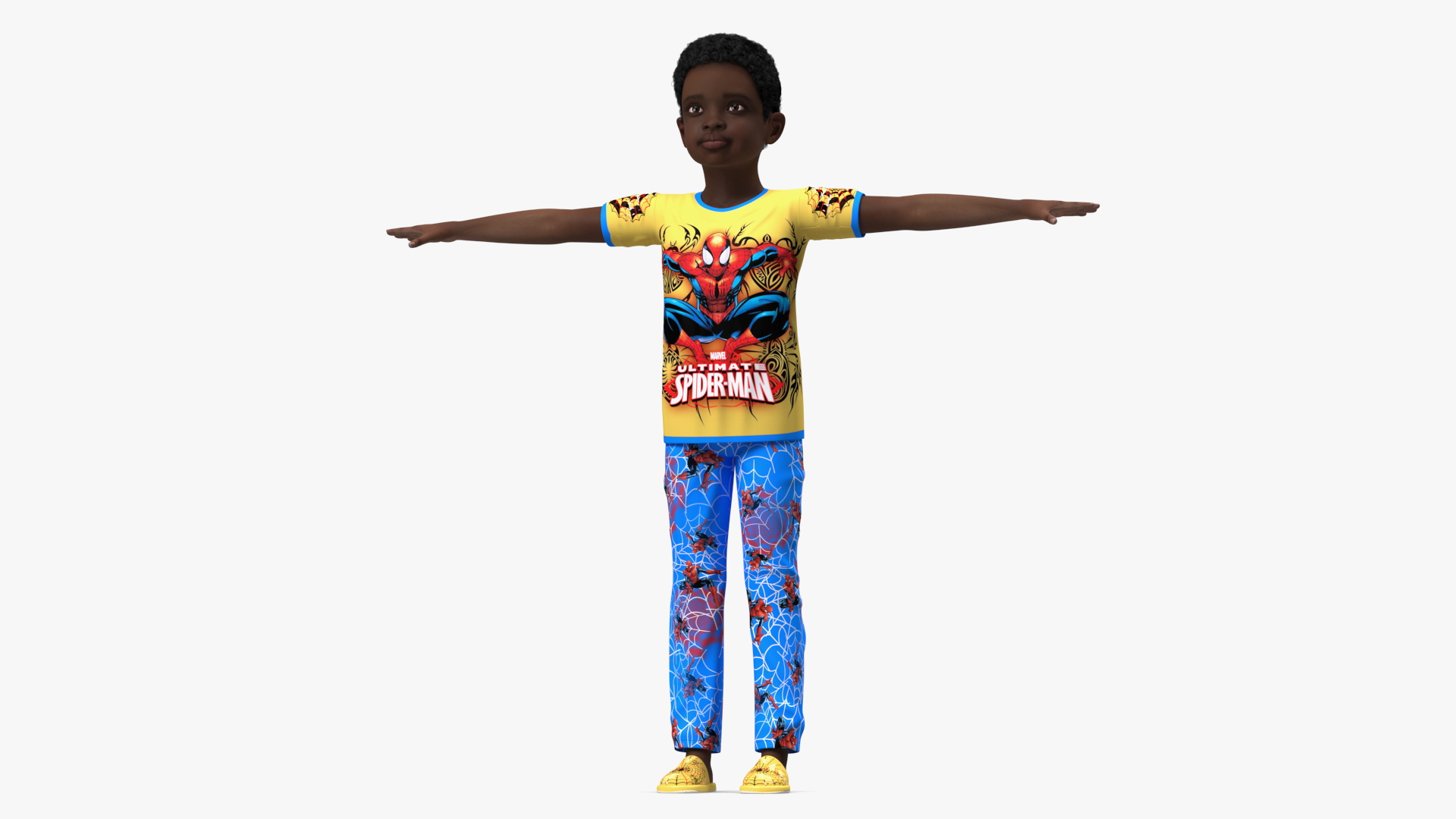 Black Child Boy Home Style Rigged for Cinema 4D 3D