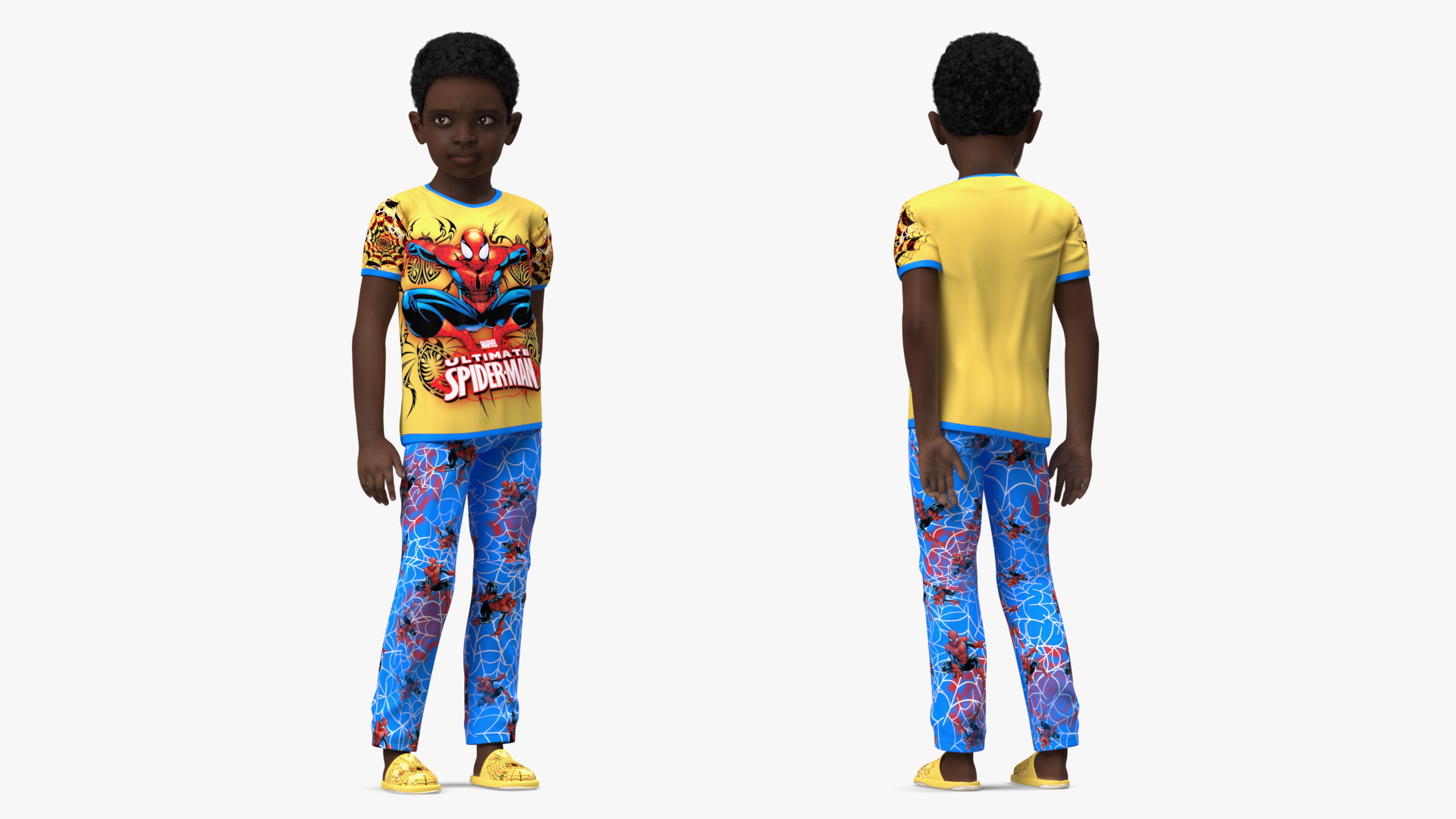 Black Child Boy Home Style Rigged for Cinema 4D 3D