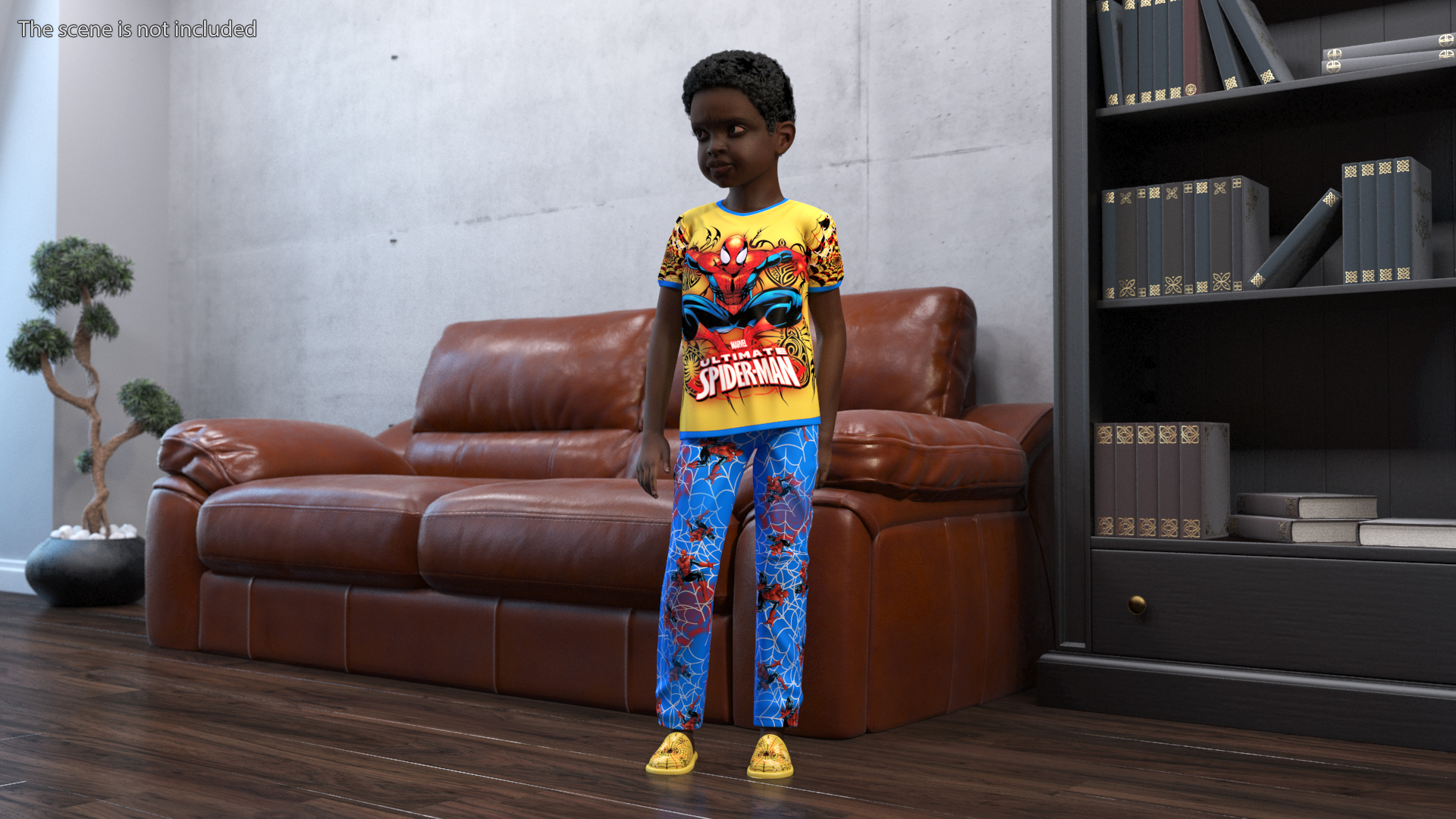 Black Child Boy Home Style Rigged for Cinema 4D 3D