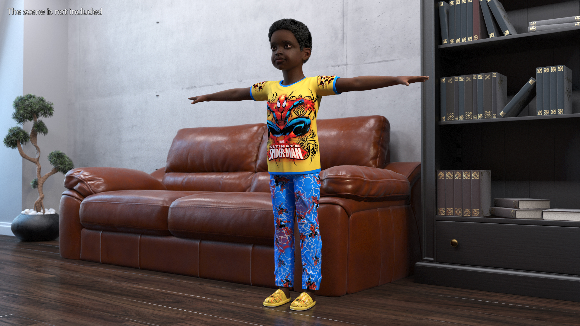 Black Child Boy Home Style Rigged for Cinema 4D 3D