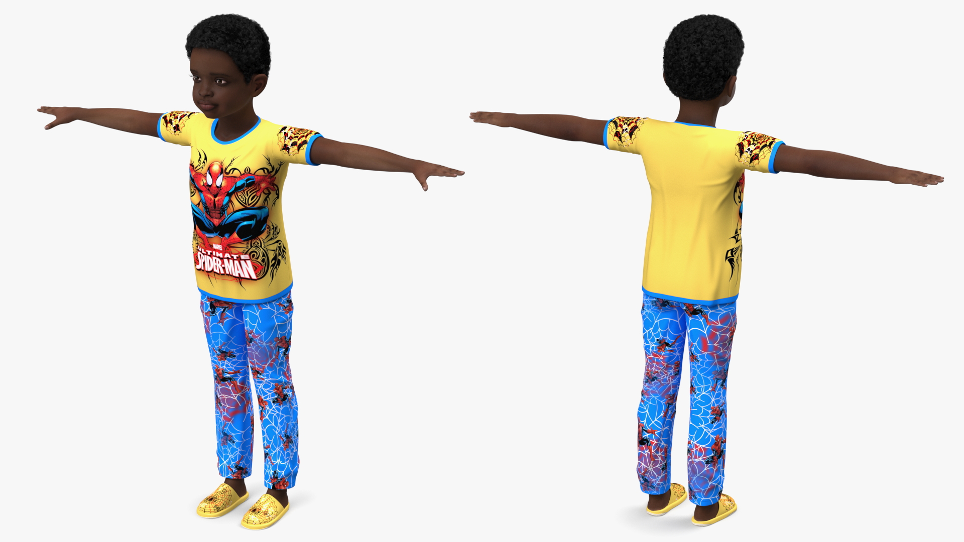 Black Child Boy Home Style Rigged for Cinema 4D 3D